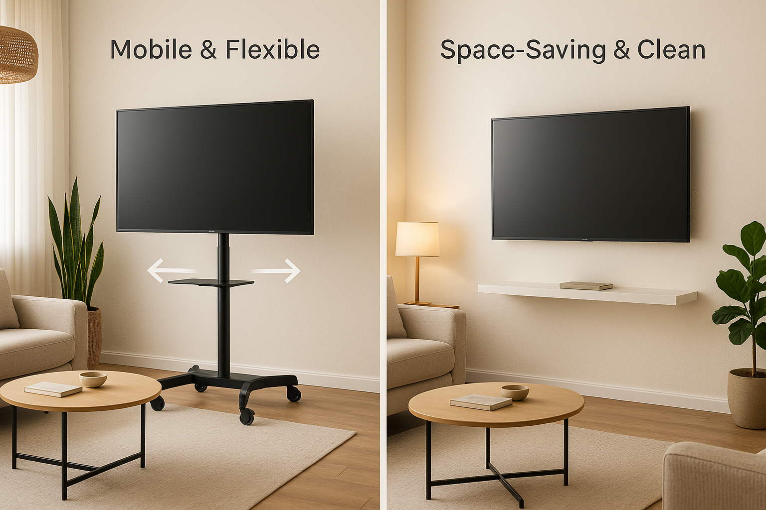 Choosing Between a Mobile TV Stand and a Wall Mount for Flexible Living