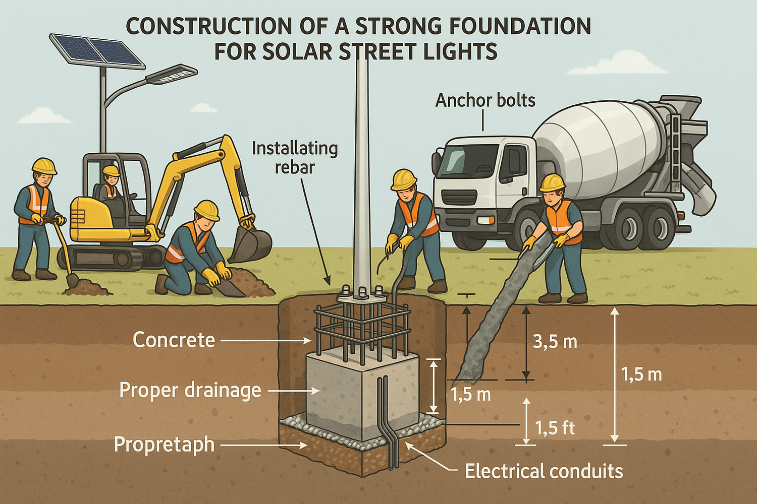 How to Build a Strong Foundation for Solar Street Lights