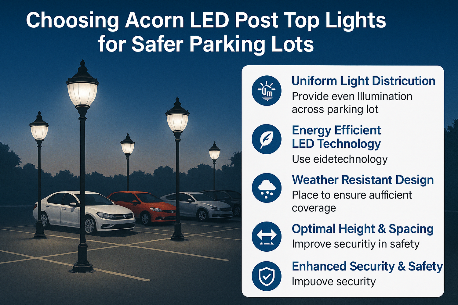 How to Choose Acorn LED Post Top Lights for Safer Parking Lots