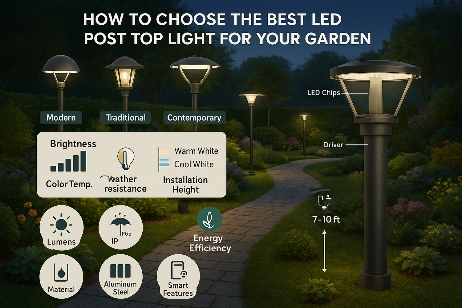 How to Choose the Best LED Post Top Light for Your Garden