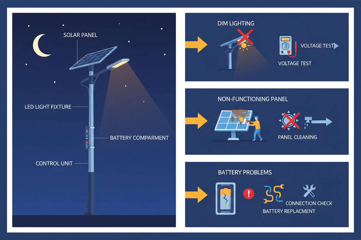 How to troubleshoot problems in common solar street light issues
