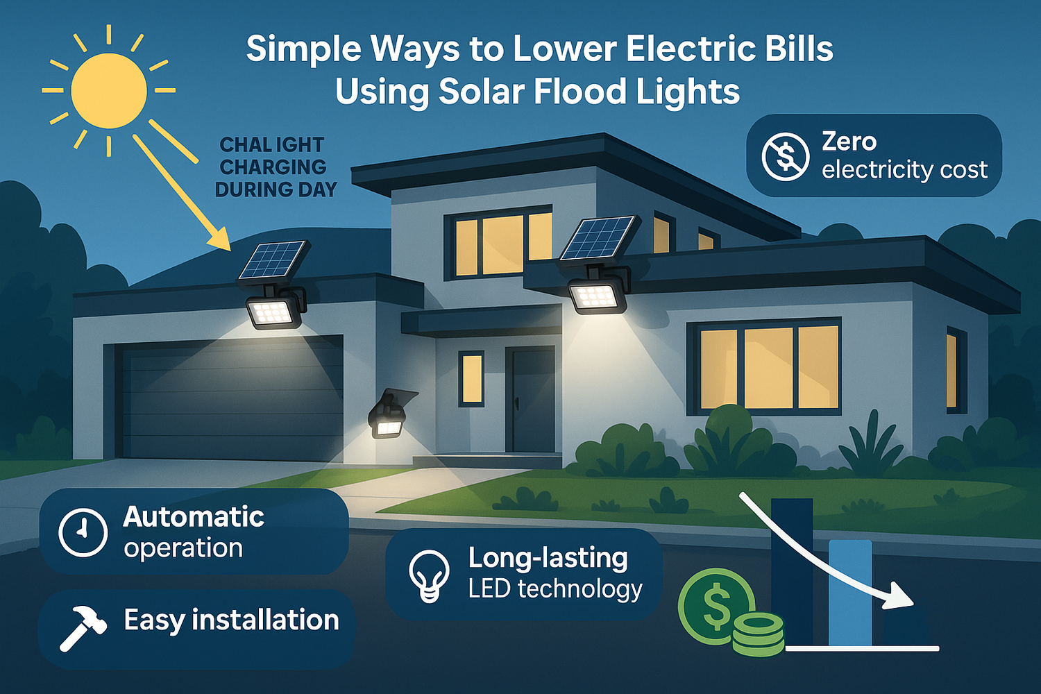 Simple Ways to Lower Your Electric Bill Using Solar Flood Lights