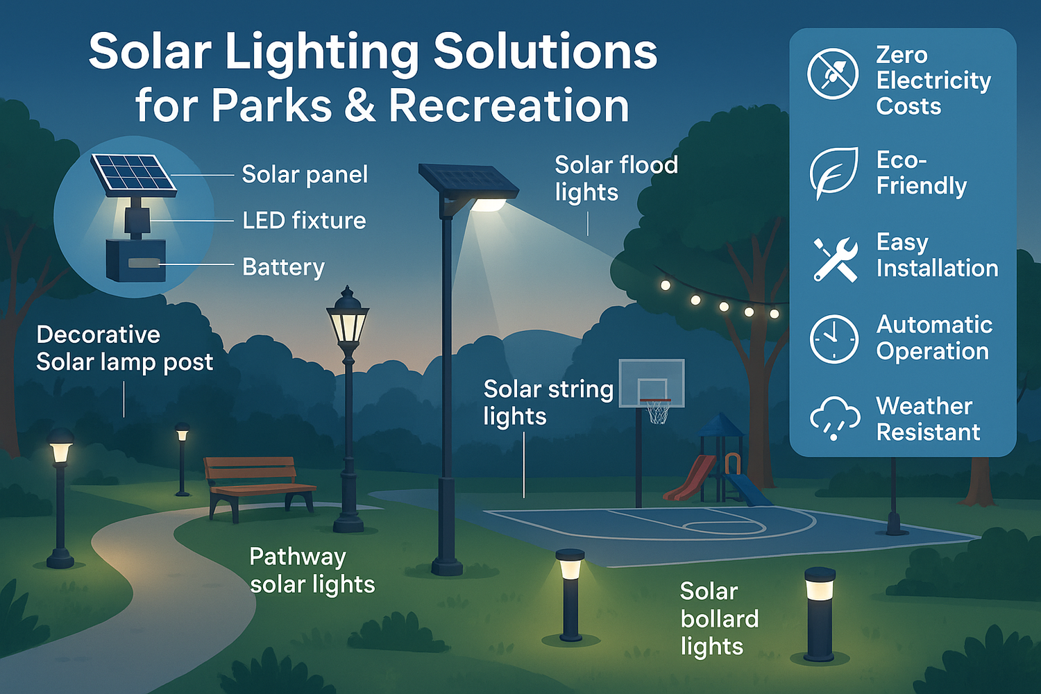 Solar Lighting Solutions for Parks and Recreation Areas: A Comprehensive Guide