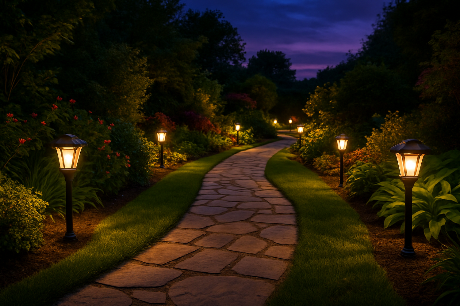 Solar pathway lights make outdoor spaces greener and brighter
