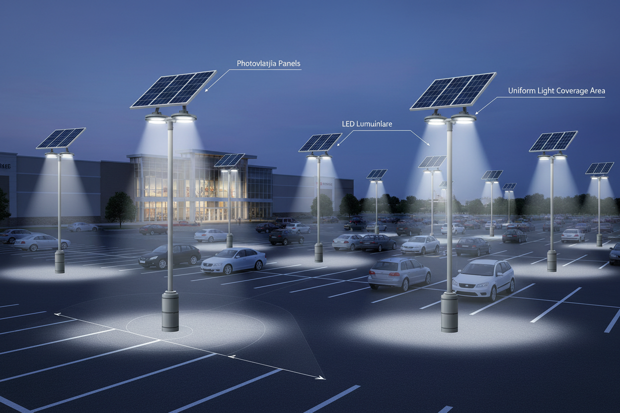 Solar-Powered Lighting for Shopping Center Parking Lots: Design, Standards & Case Studies in North America