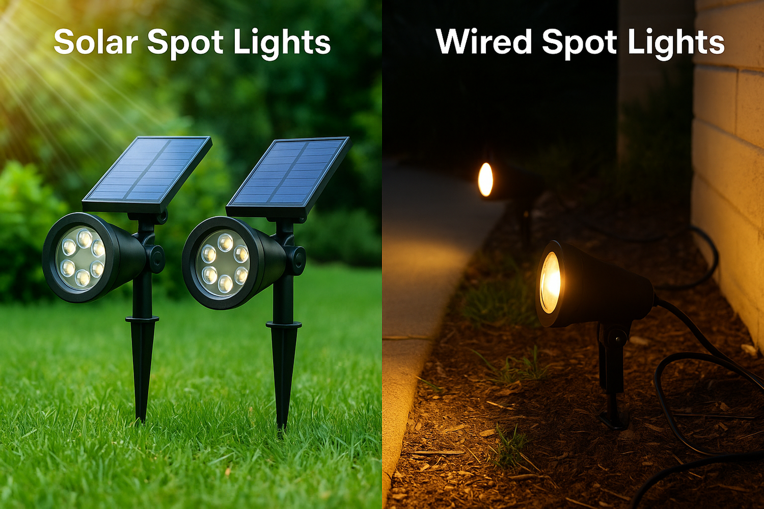 Solar Spot Lights vs Wired Spot Lights for Yards Which Is Better for Your Outdoor Space