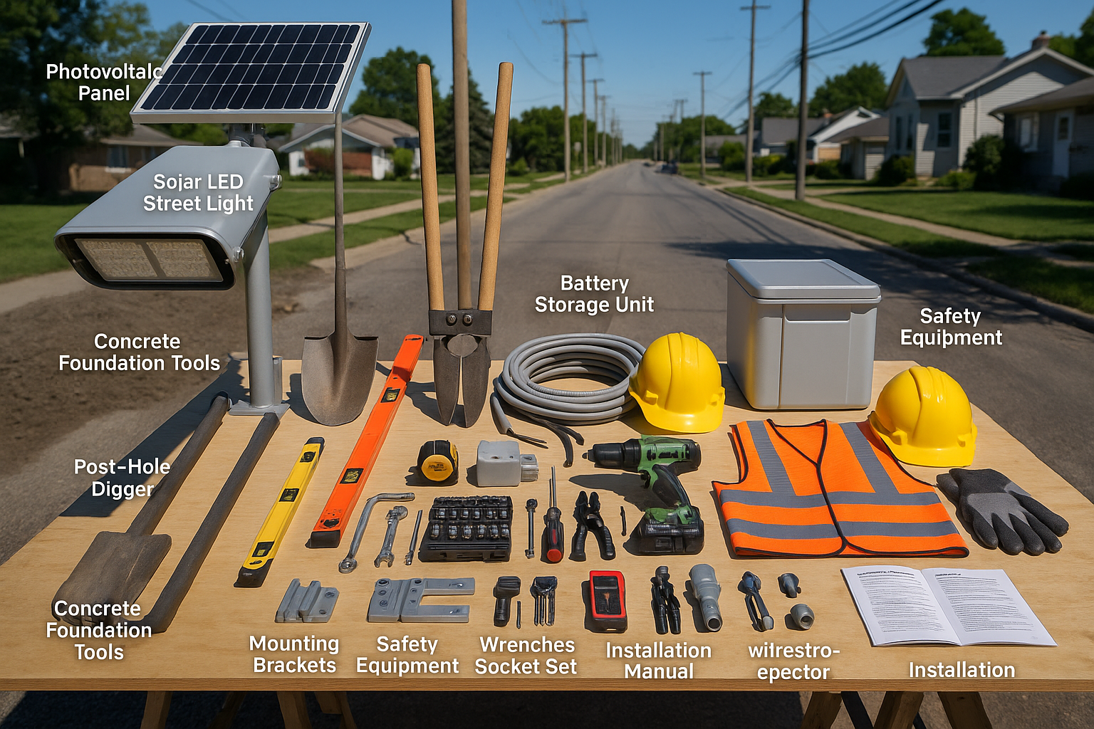Solar Street Light Installation Tools & Equipment Guide for North America