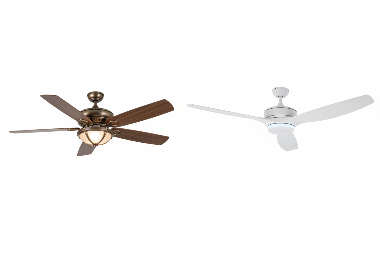 Walnut Solid wood ceiling fan vs Modern ABS Ceiling Fan