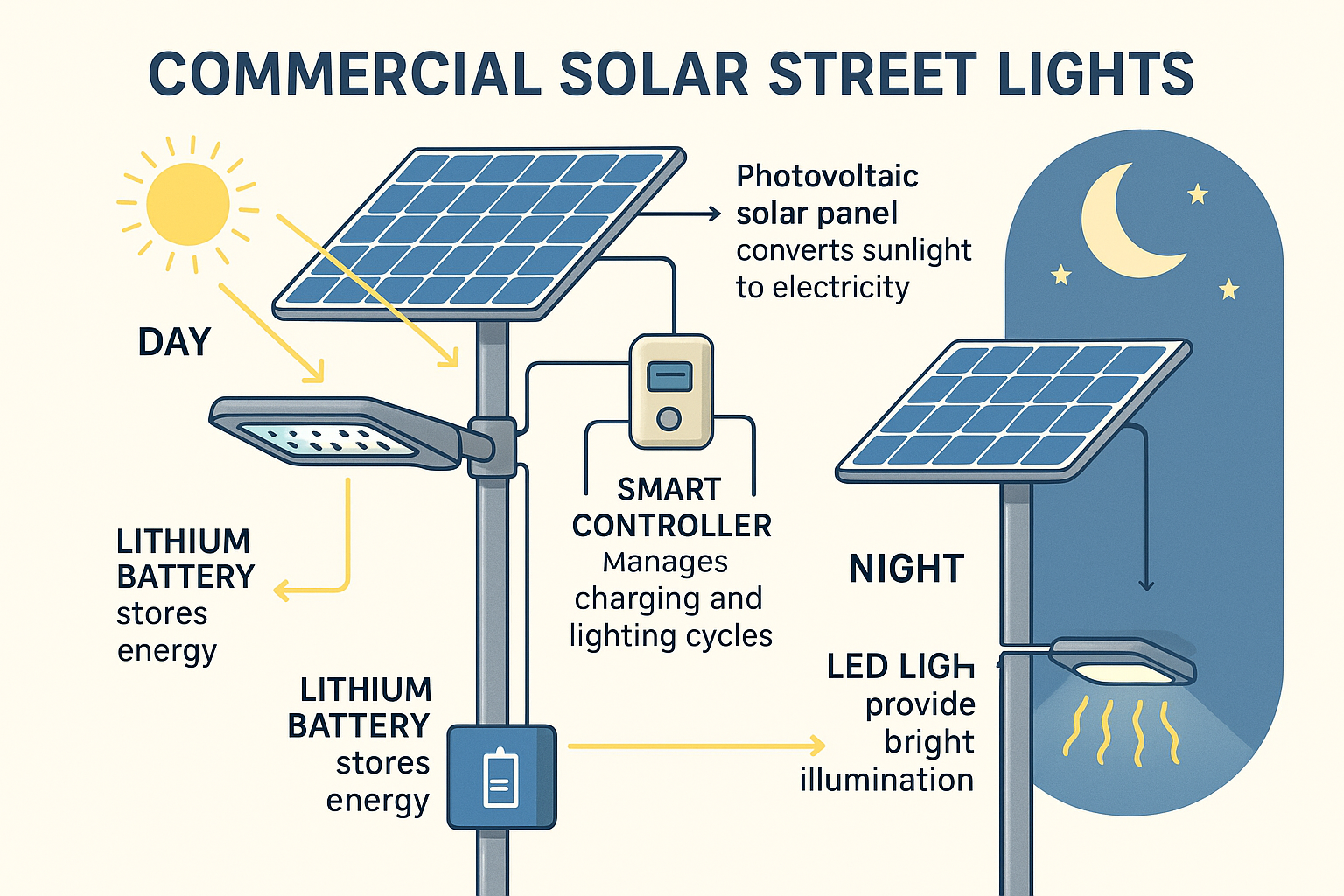 What Commercial Solar Street Lights Are and How They Work