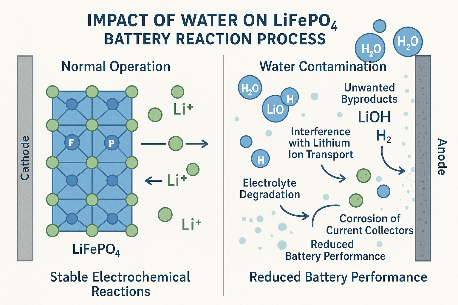 What Is the Impact of Water on the Reaction Process of LiFePO4 Batteries