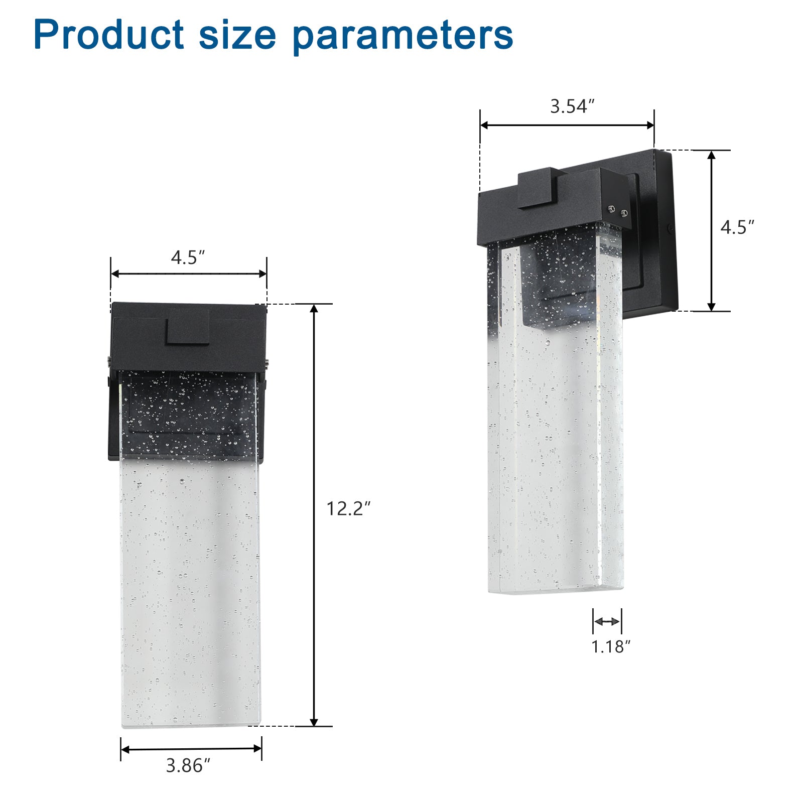 Outdoor Waterproof Transparent Crystal LED Wall Lamp 2 pack