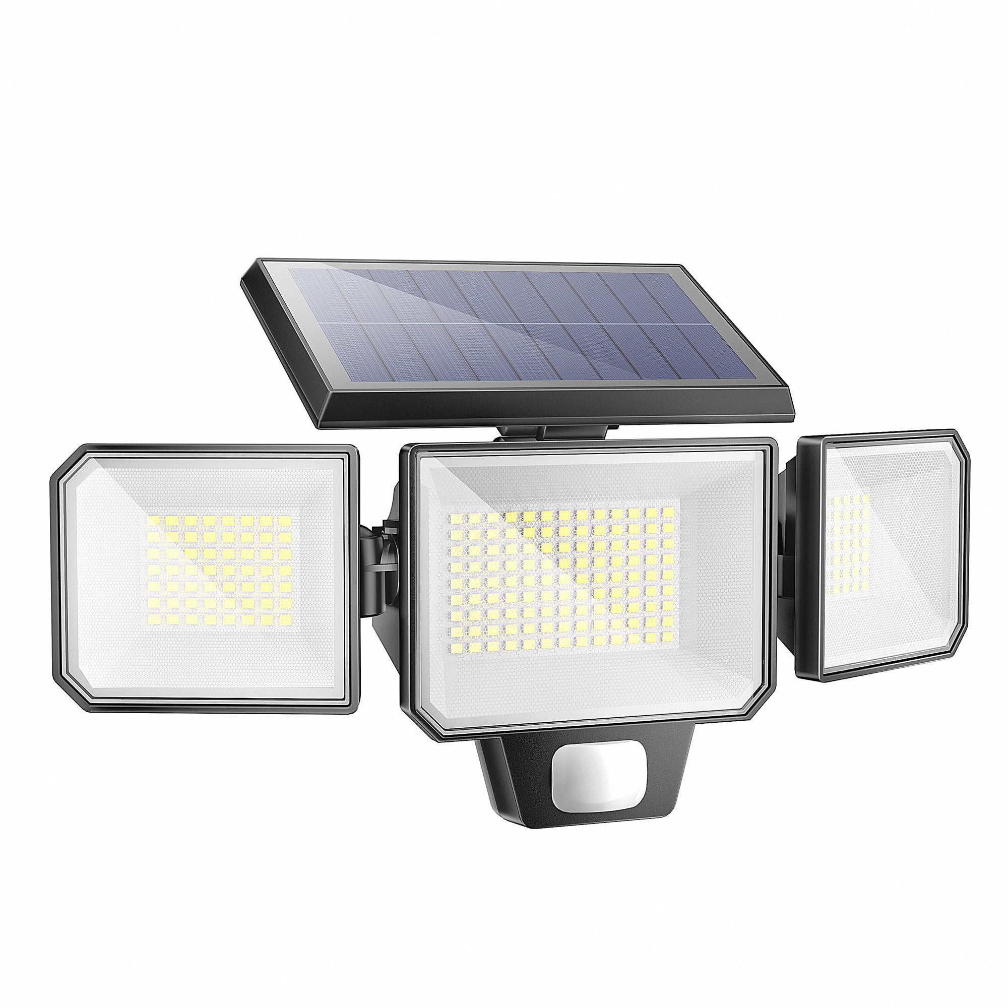 3-Head 1500LM Solar Wall Light with Motion Sensor – High Efficiency & Replaceable Battery
