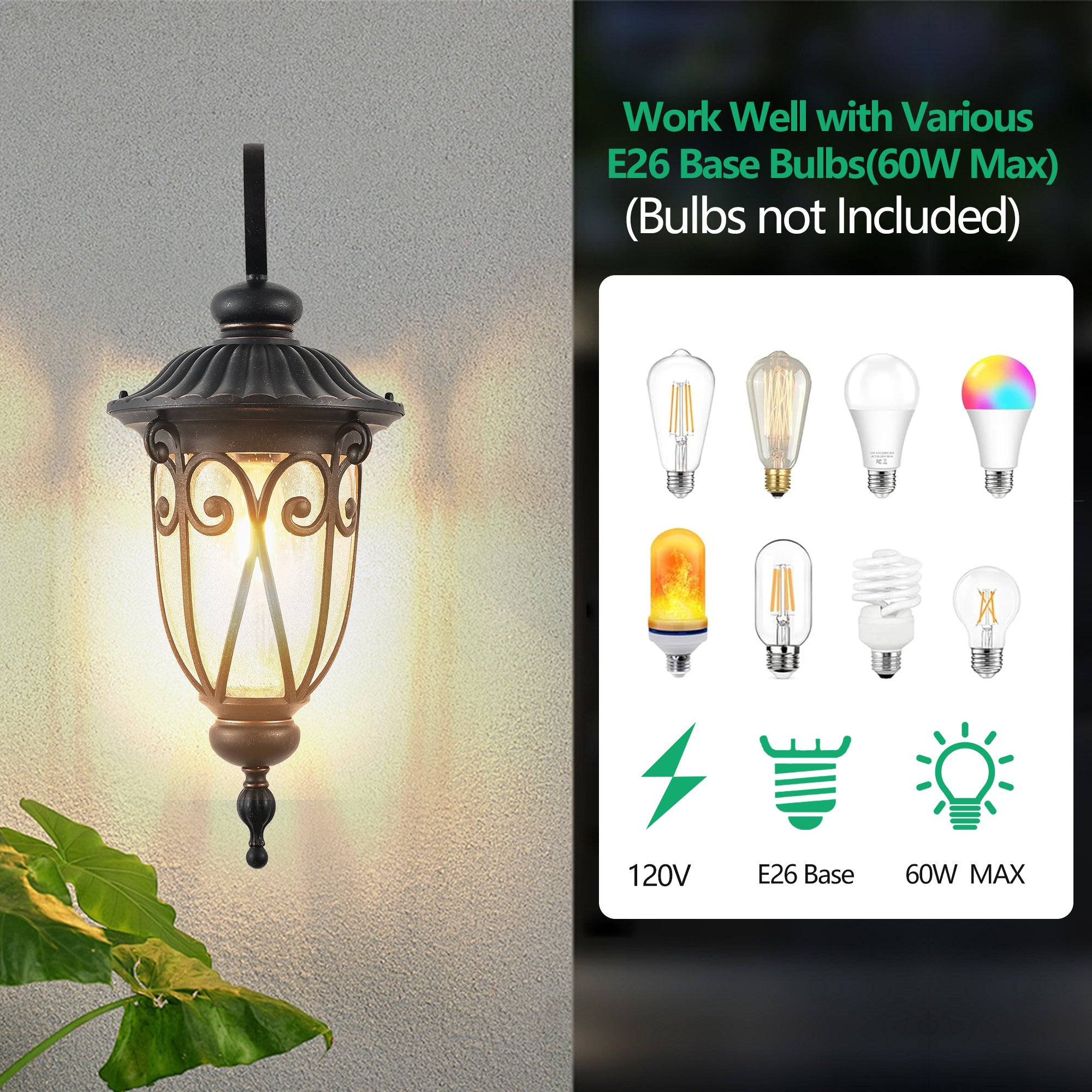 Black Vintage Wall Sconce with Bubble Glass