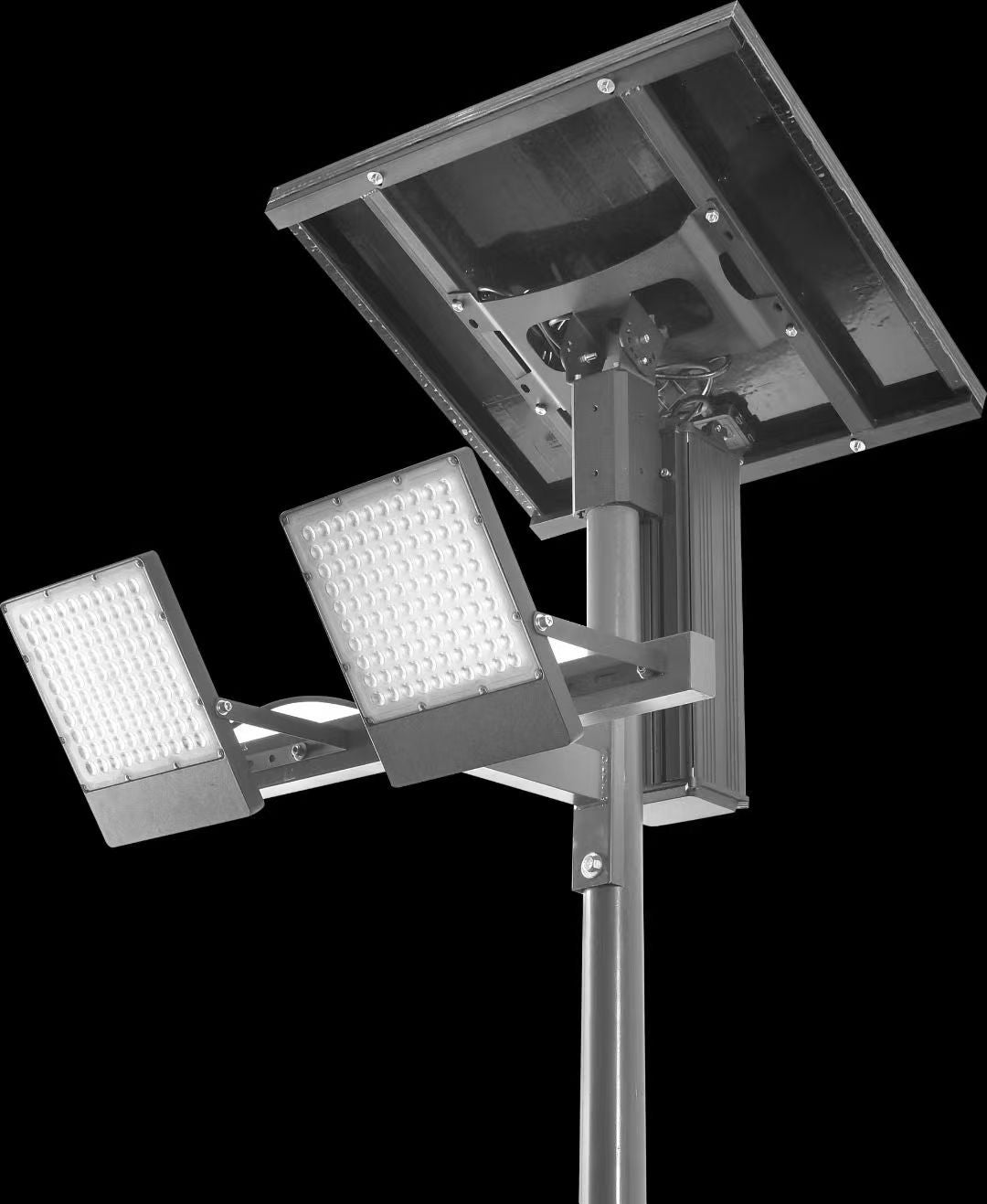 Super High Power Solar LED Stadium Light - 50W 10000LM, IP66 Waterproof, 25AH LiFePO4 Battery, 120W Monocrystalline Solar Panel, Adjustable Mounting Bracket