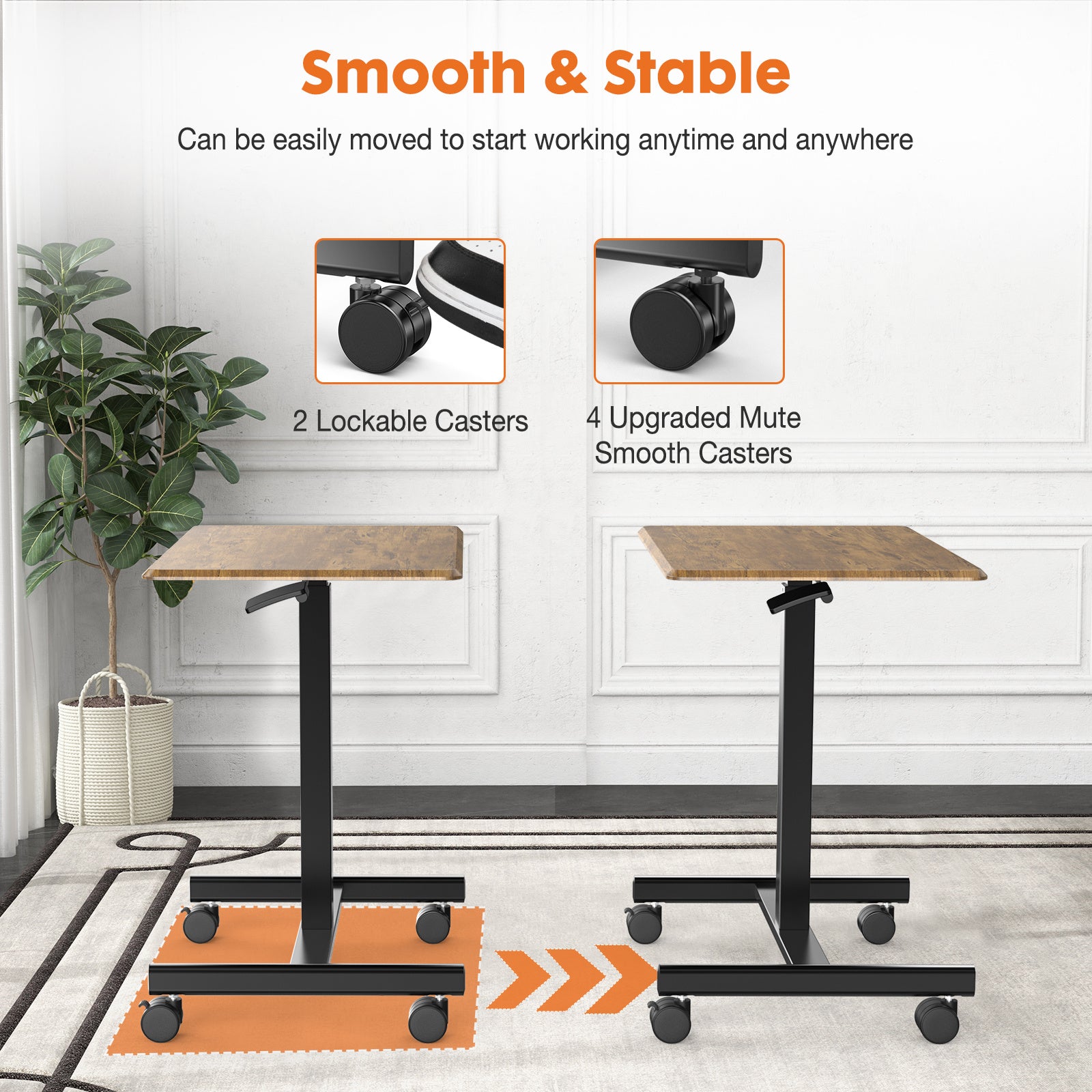 28.5-42.5 inches Laptop Computer Cart for Home