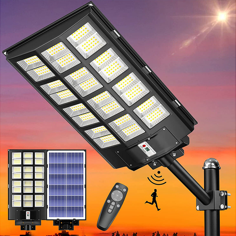 1600W BMW-Style Solar Street Light – 1152 LEDs, 30W Panel, 16-24H Runtime, 360㎡ Coverage