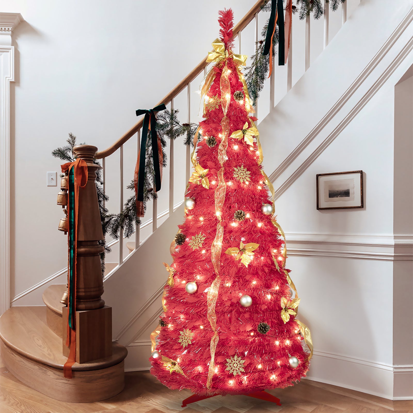 Ultimate Space-Saving 6FT Pop-Up Christmas Tree with 150 LED Lights