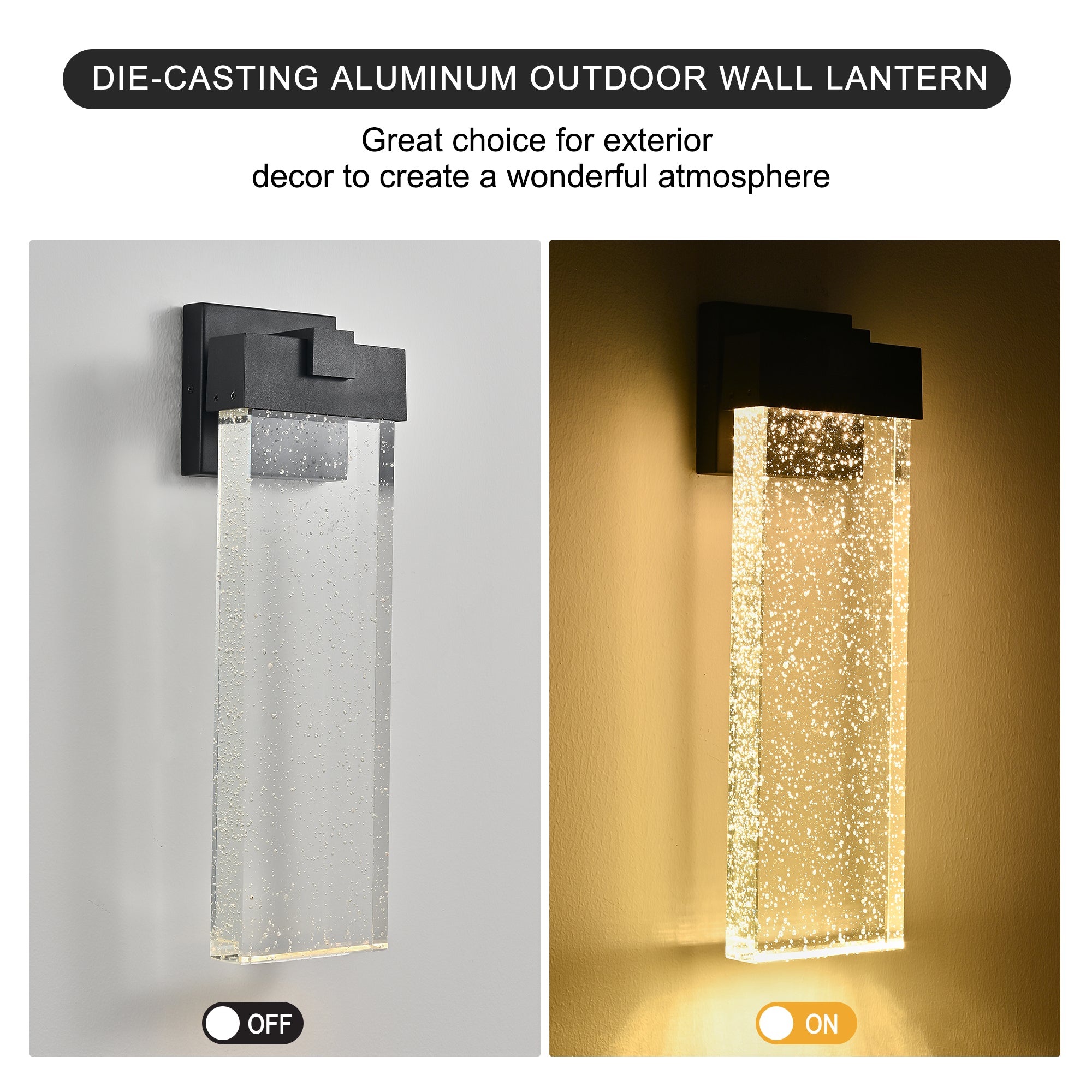 12W Bubble Crystal Modern Outdoor Wall Light Fixture 1 light