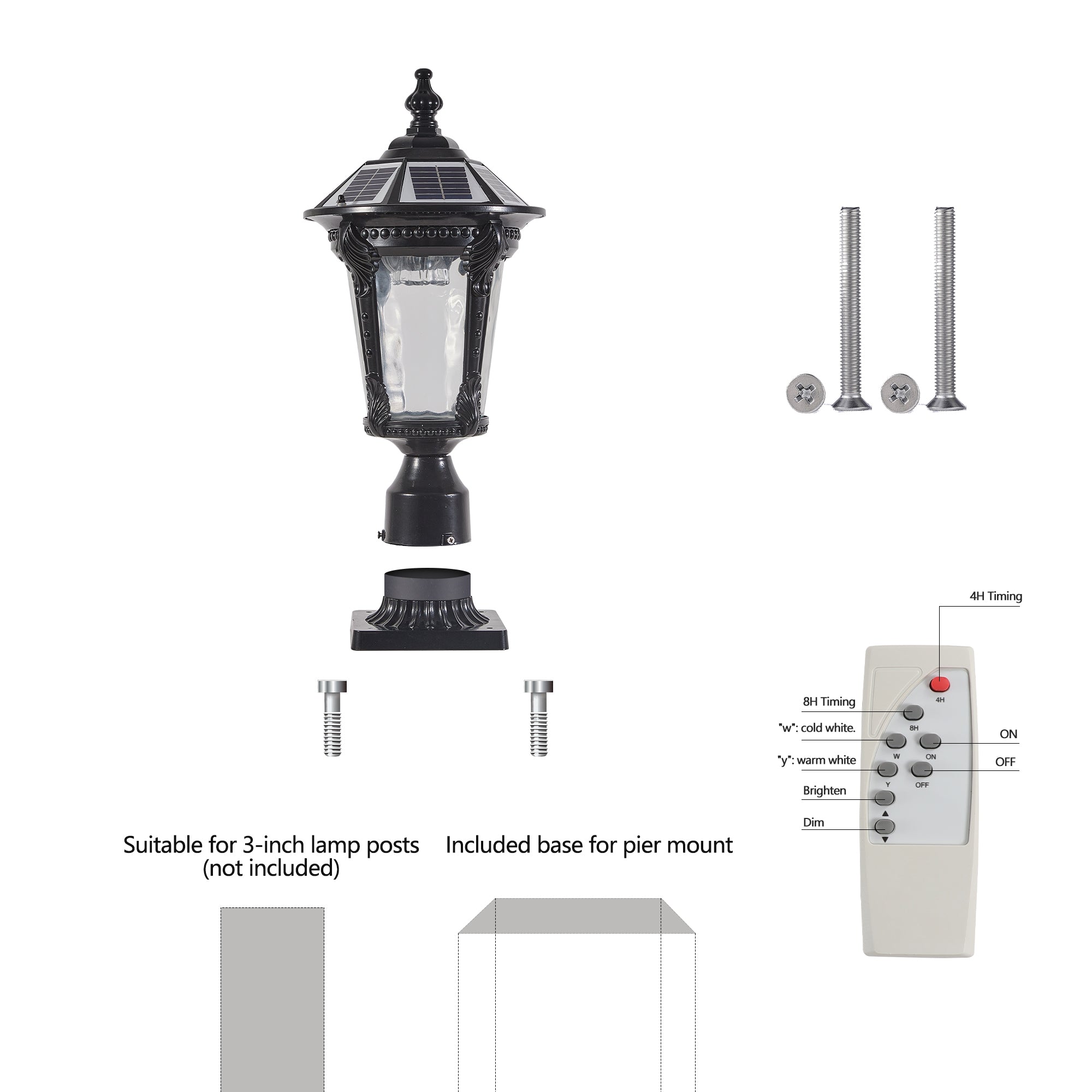 6V/2.4W Aluminium Retro Sensor Solar Lights With Dimmable LED