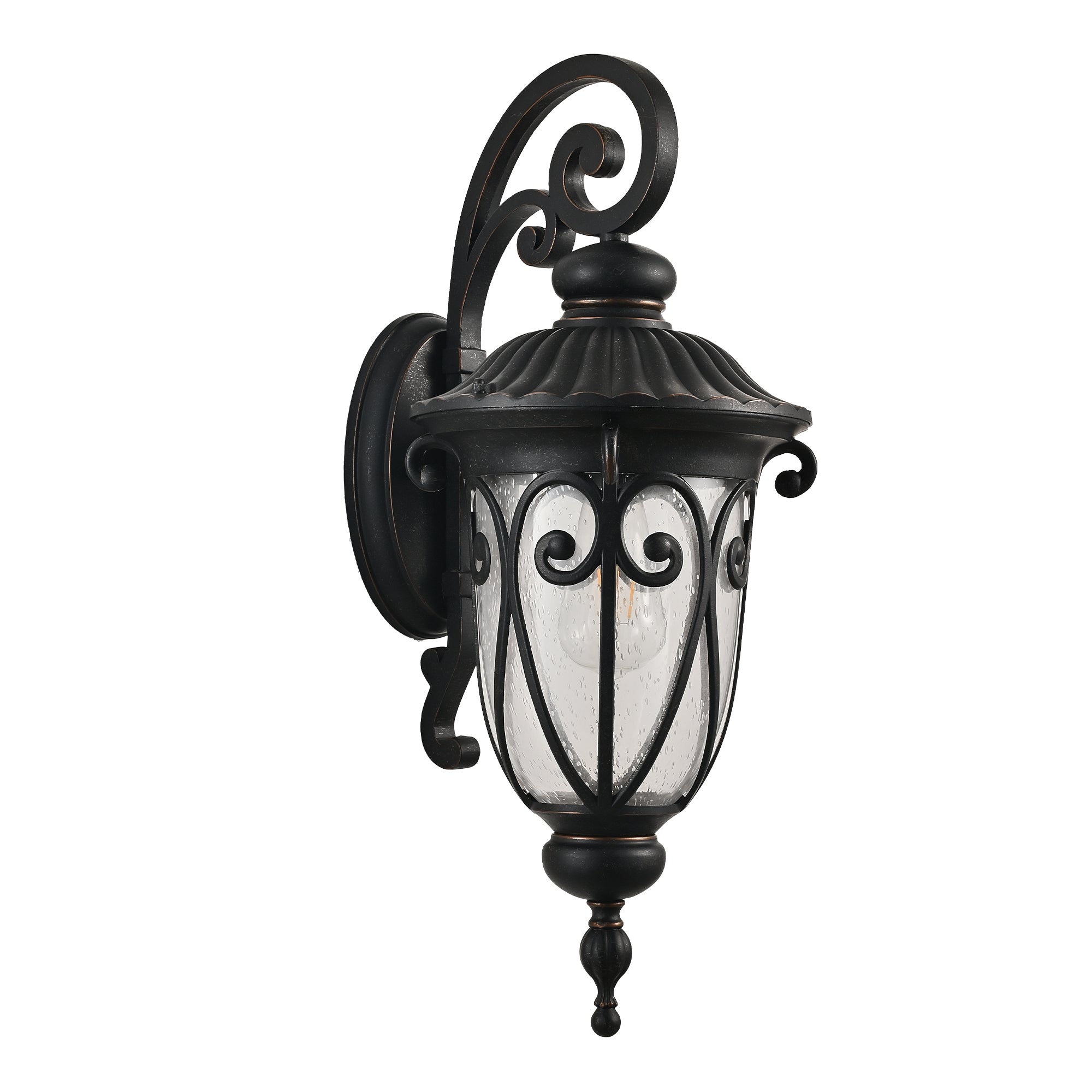 Black Vintage Wall Sconce with Bubble Glass