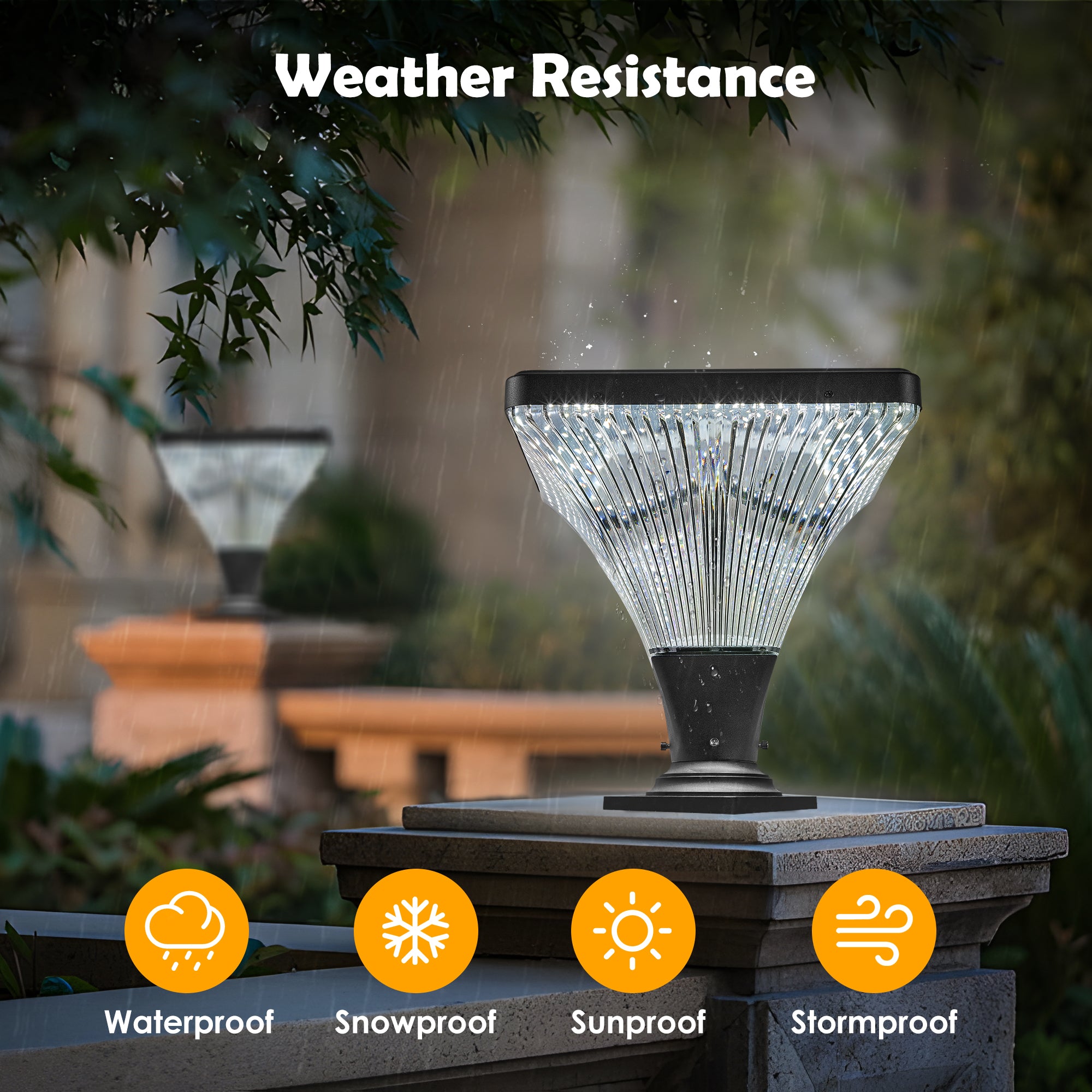 15" Black Outdoor Post Light