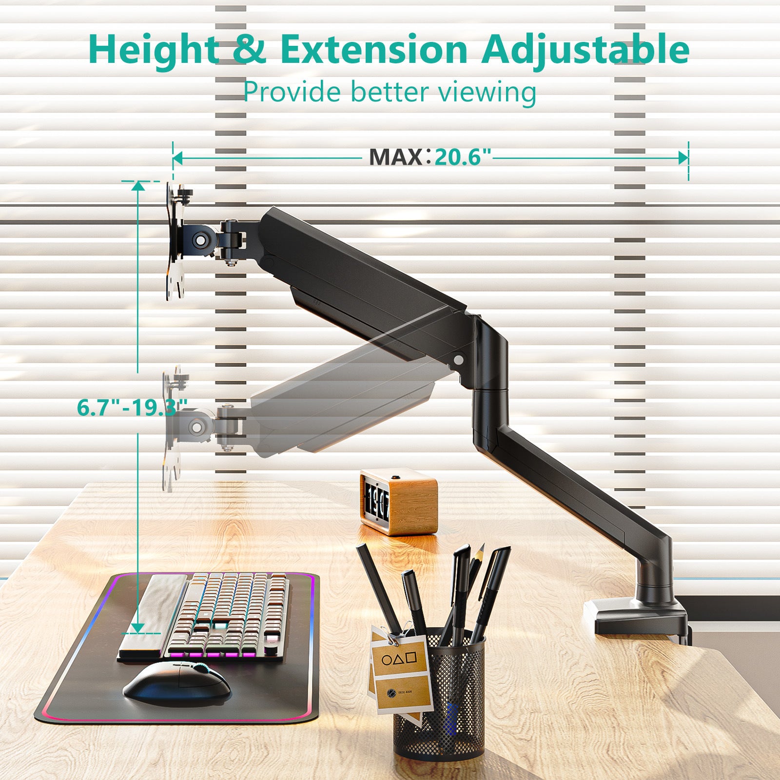 Full Motion Adjustable Single Monitors Arm