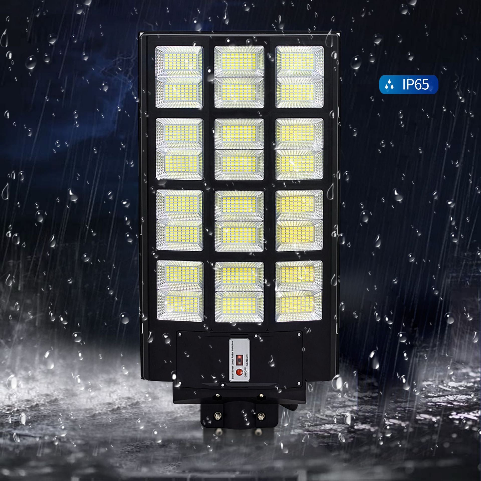 1600W BMW-Style Solar Street Light – 1152 LEDs, 30W Panel, 16-24H Runtime, 360㎡ Coverage