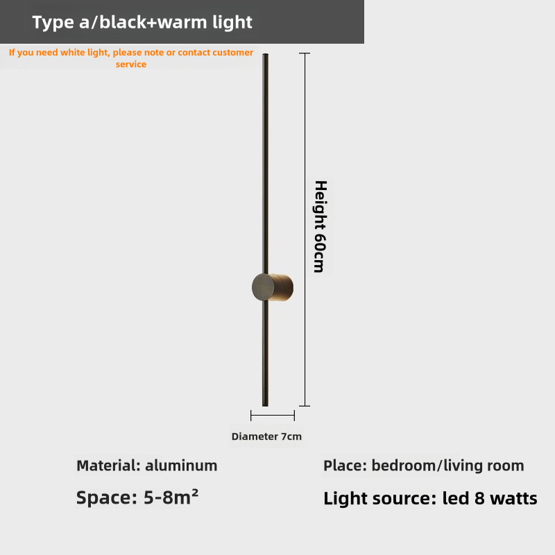 Rotatable Minimalist Long Strip Light Luxury Wall Lamp Simple Modern Living Room