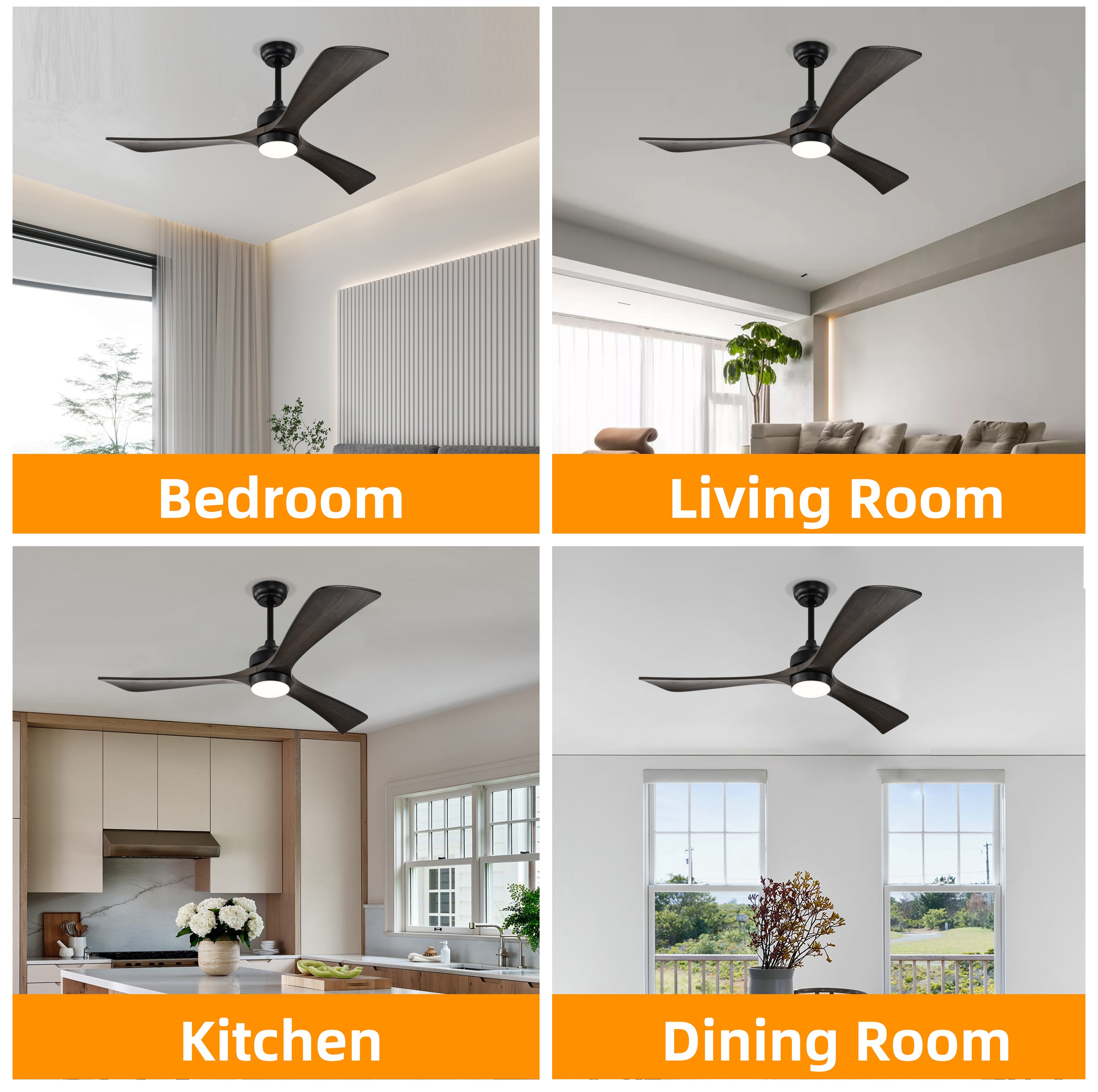 52" Iron Wood Ceiling Fan Remote Control