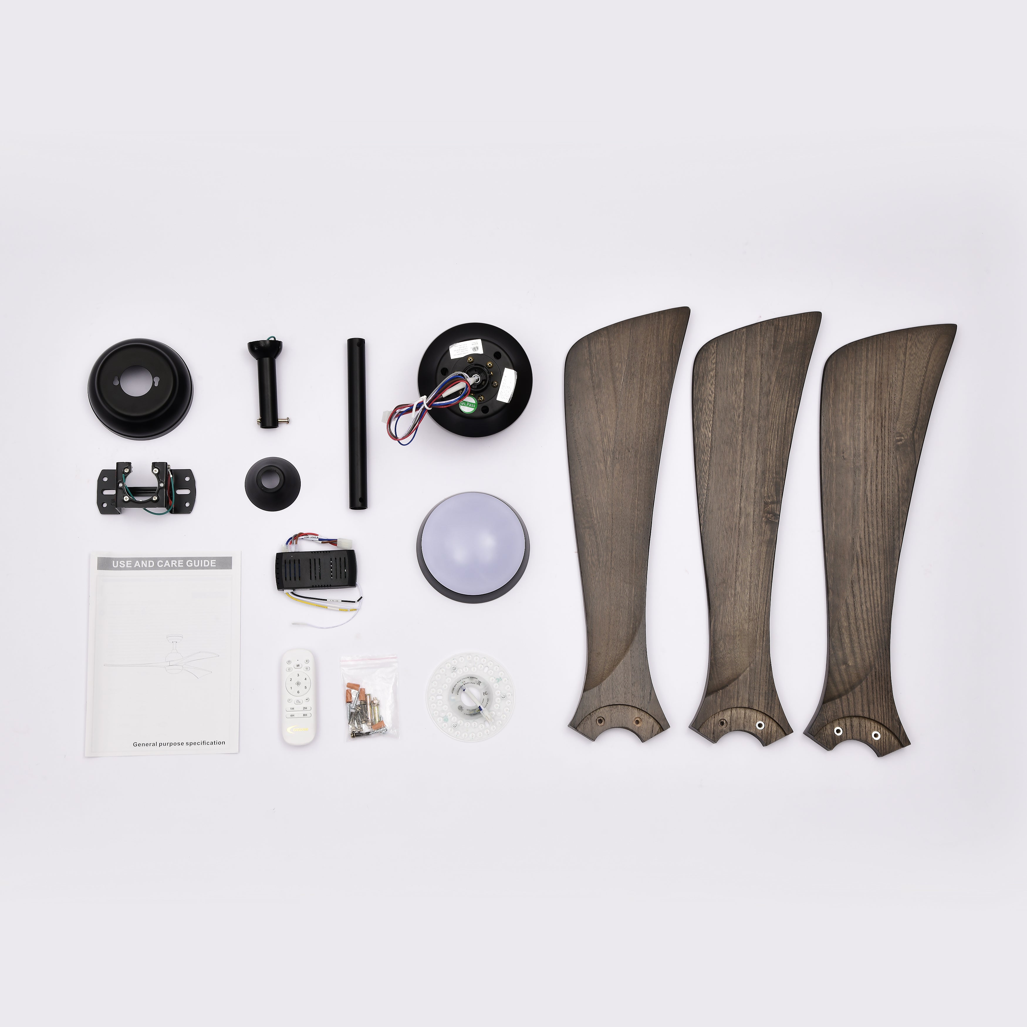 52" Iron Wood Ceiling Fan Remote Control