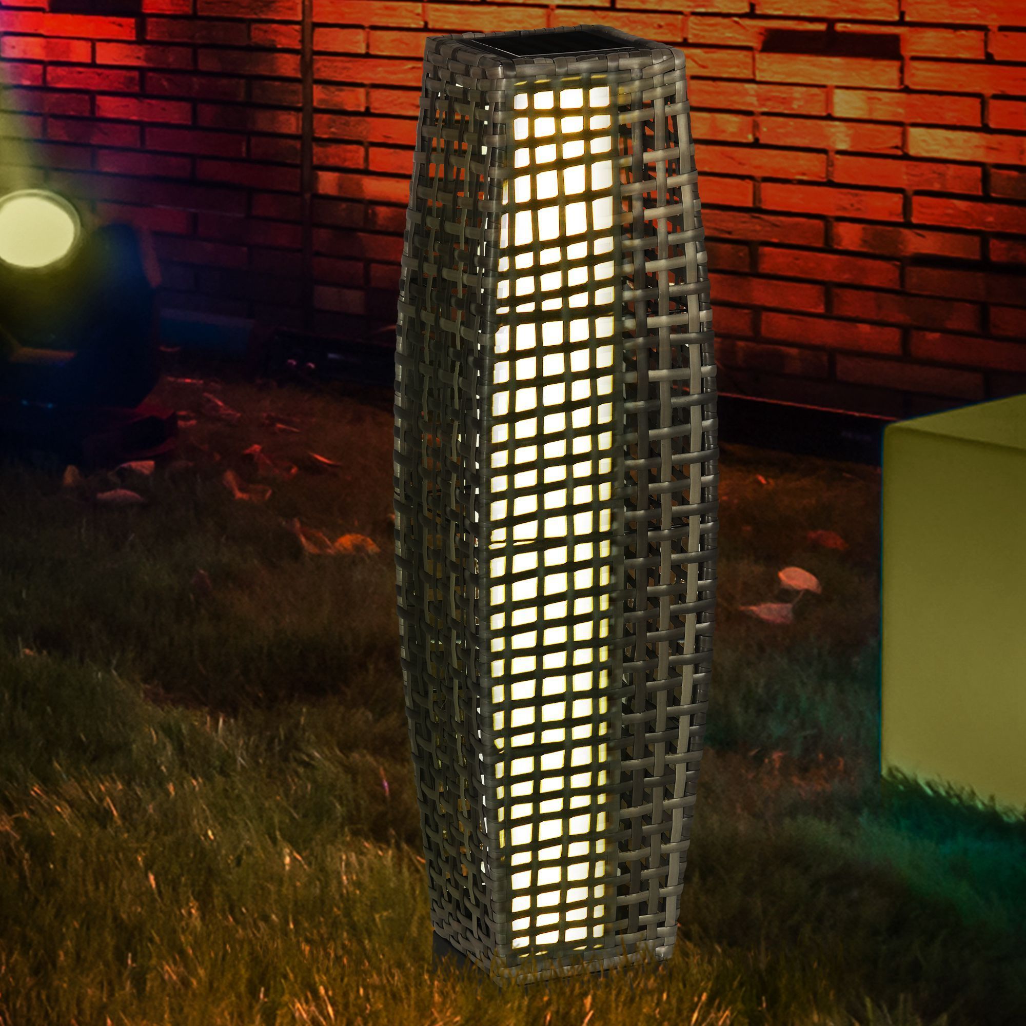 Solar Floor Lamp - 30.75" Outdoor Garden Pathway Light with Auto On/Off LED for Porch & Yard