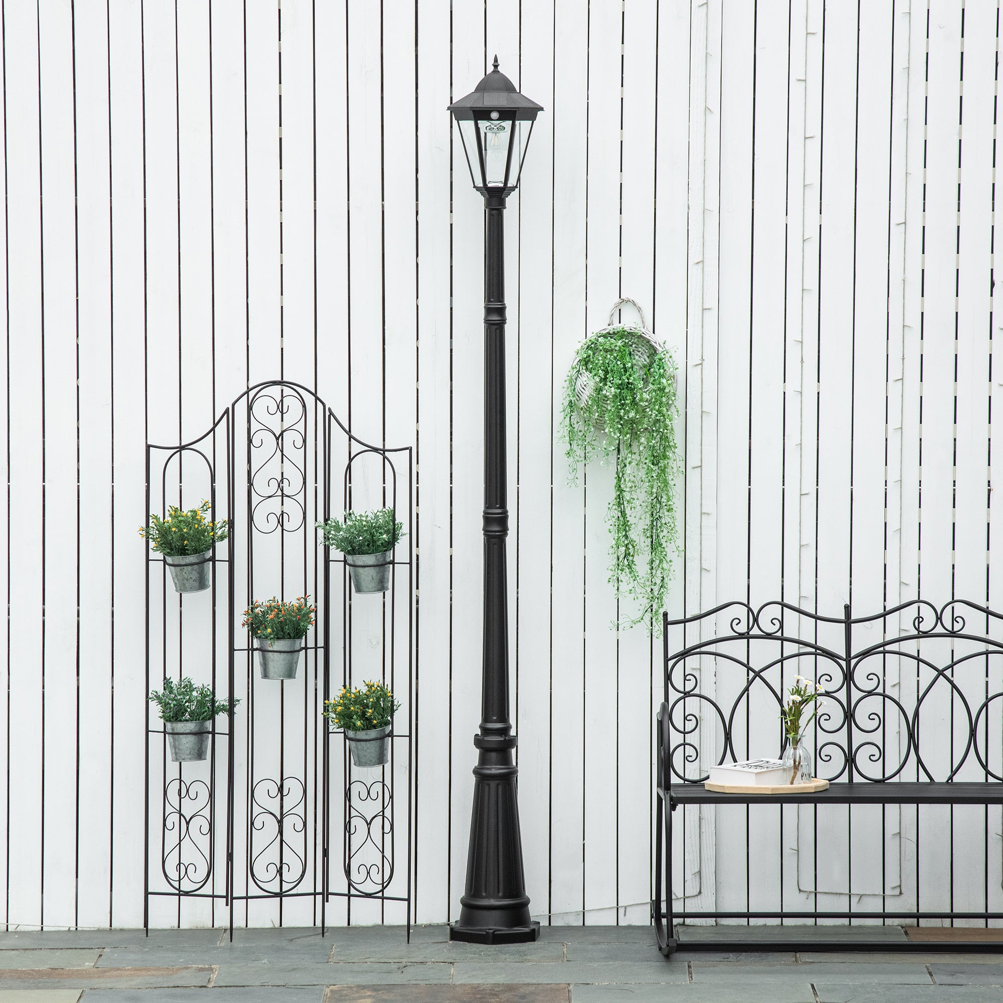 8' Aluminum Solar Lamp Post Light 3000K