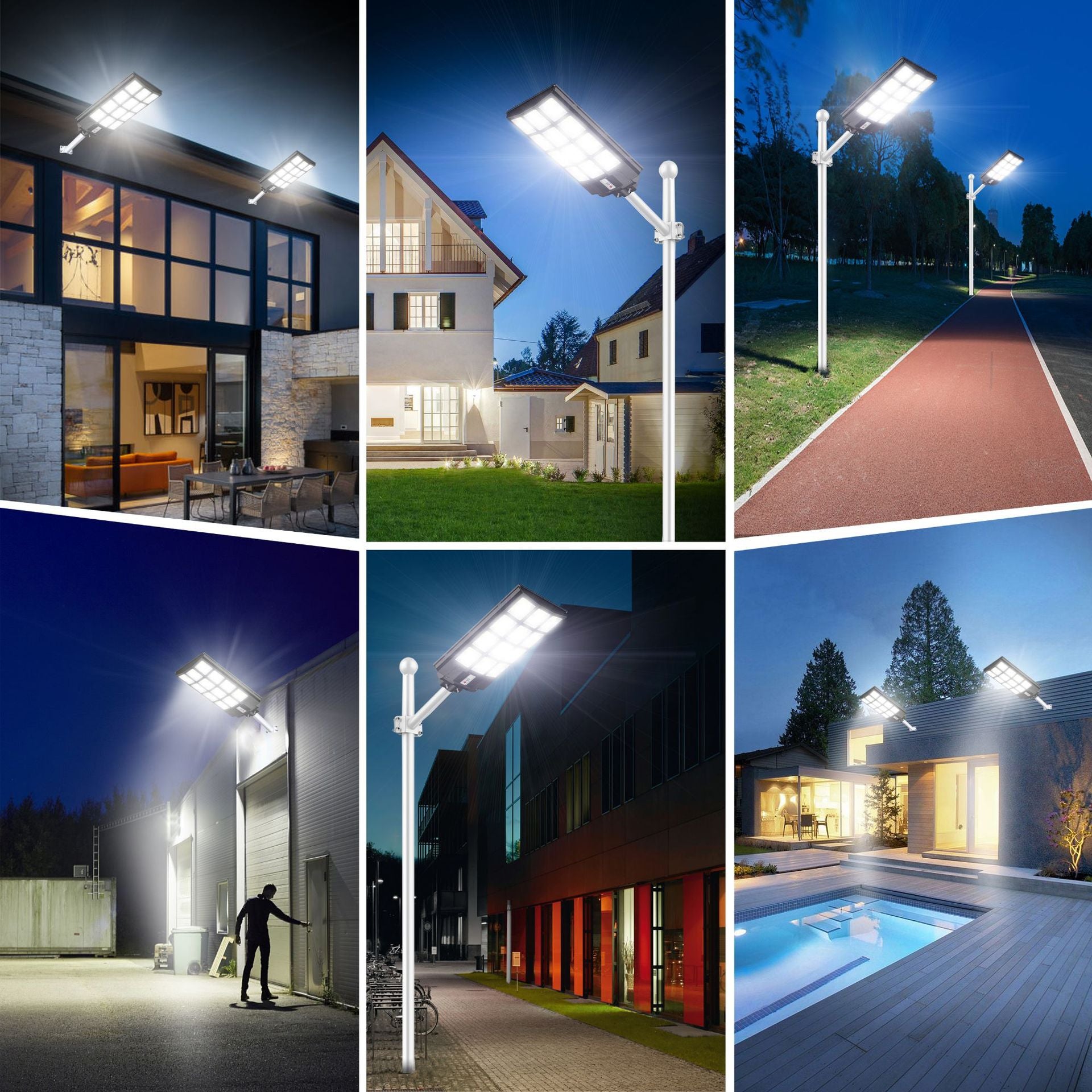 1600W BMW-Style Solar Street Light – 1152 LEDs, 30W Panel, 16-24H Runtime, 360㎡ Coverage
