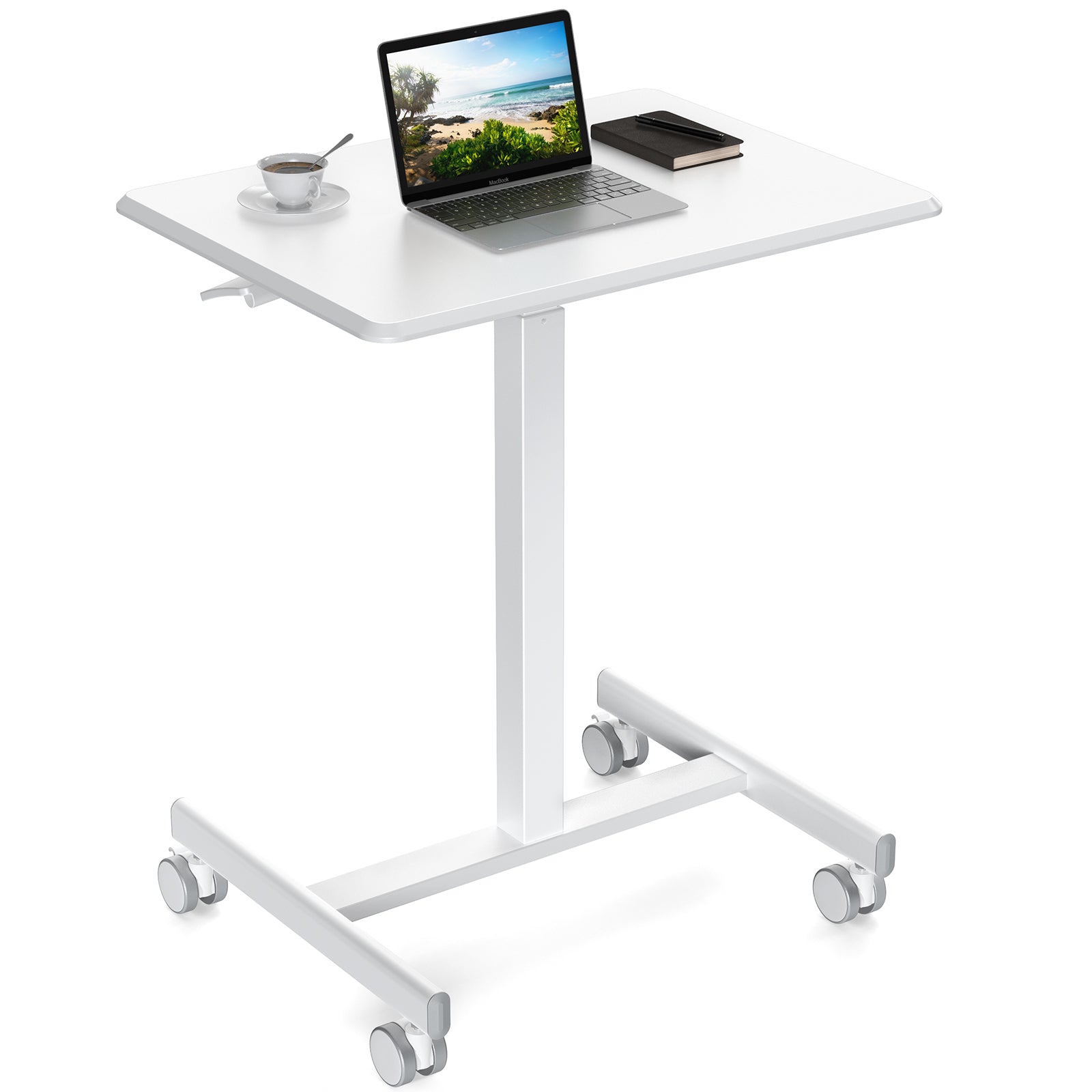 Rackora Small Mobile Rolling Standing Desk - Laptop Computer Cart for Home (Universal Compatibility)
