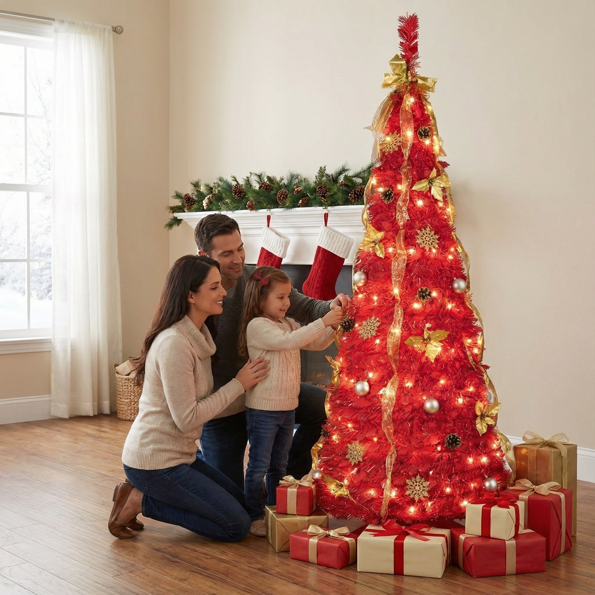 Ultimate Space-Saving 6FT Pop-Up Christmas Tree with 150 LED Lights