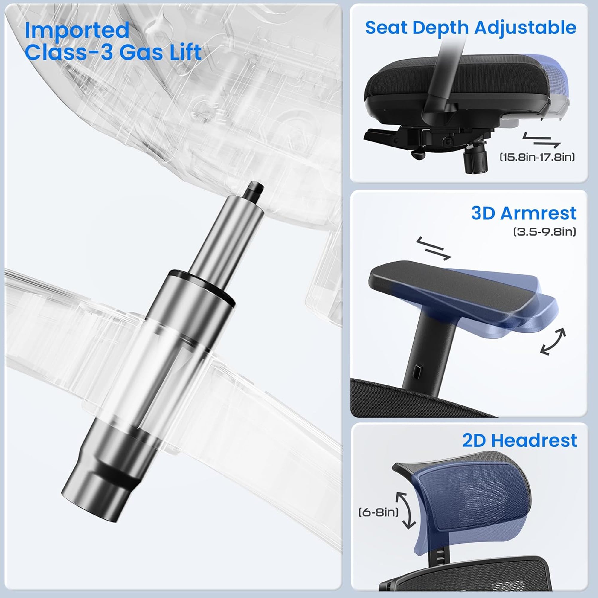 L2 Ergonomic Office Chair with Footrest & 135° Recline