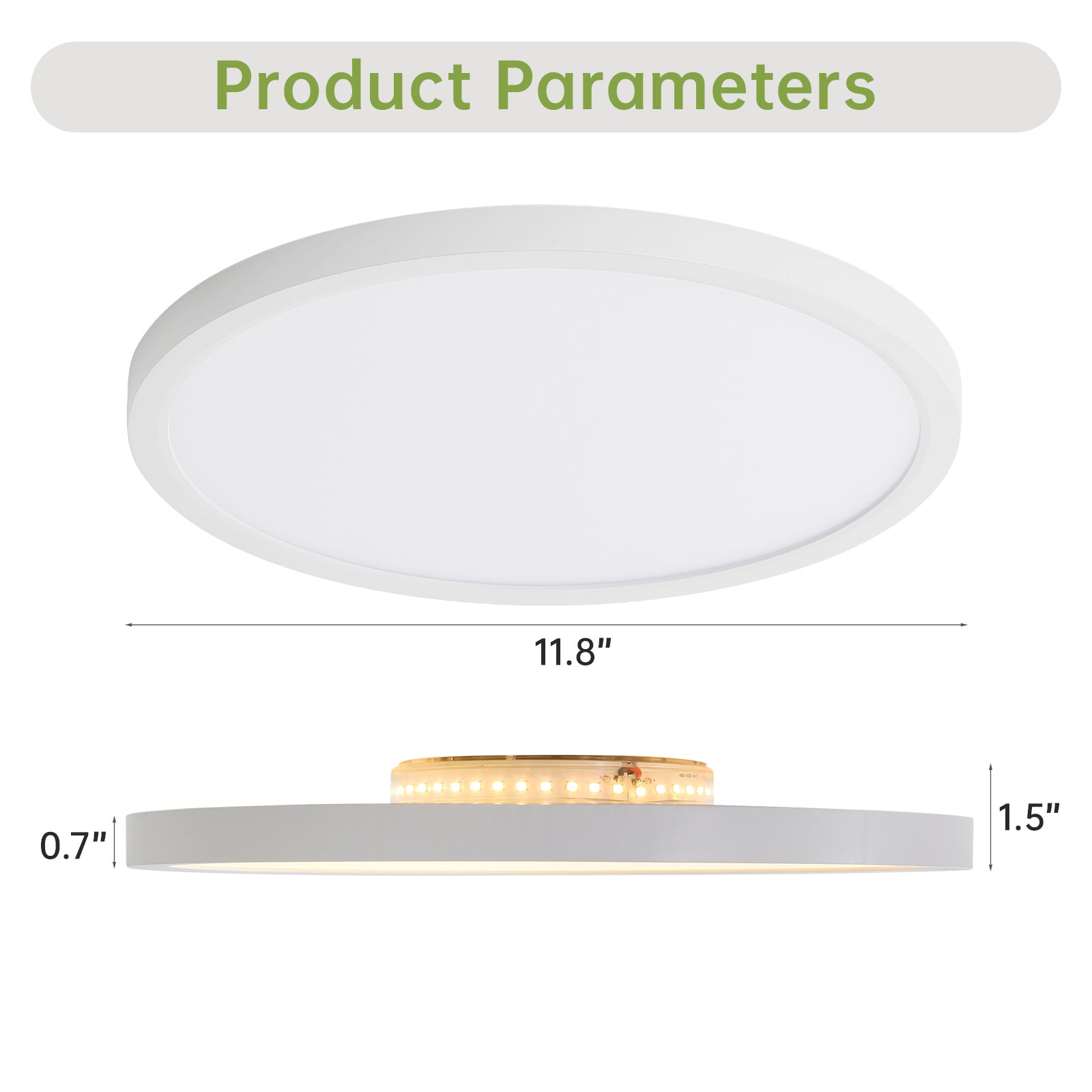 11.8 Inch LED Flush Mount Ceiling Light with Night Light - 20W Modern Ceiling Fixture