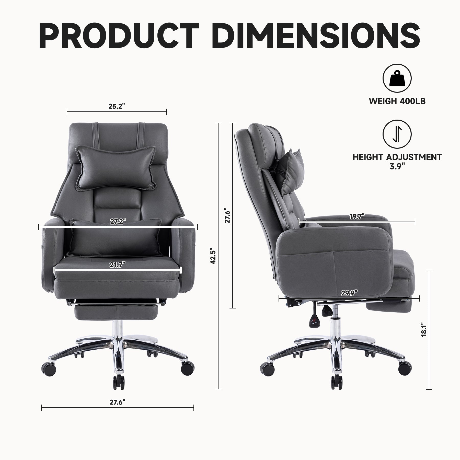 155° Reclining Swivel Ergonomic Office Chair
