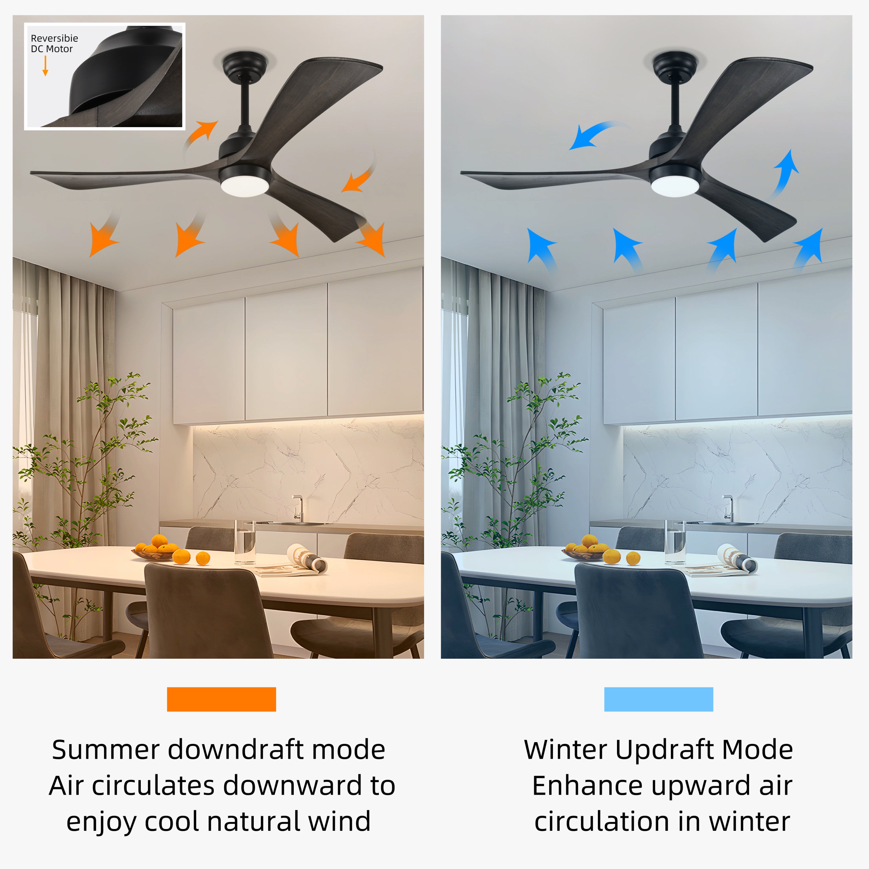 52" Iron Wood Ceiling Fan Remote Control