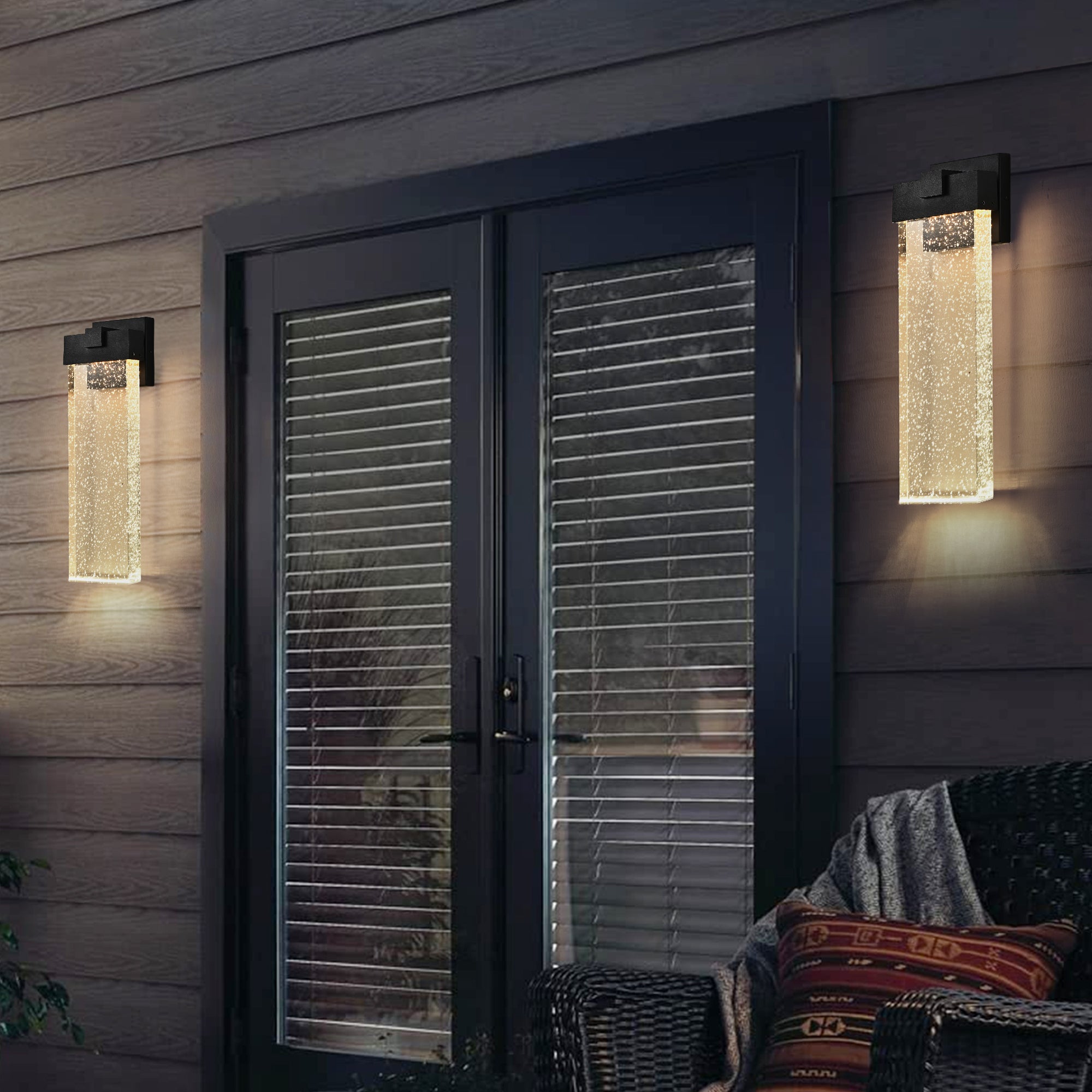 12W Bubble Crystal Modern Outdoor Wall Light Fixture 1 light
