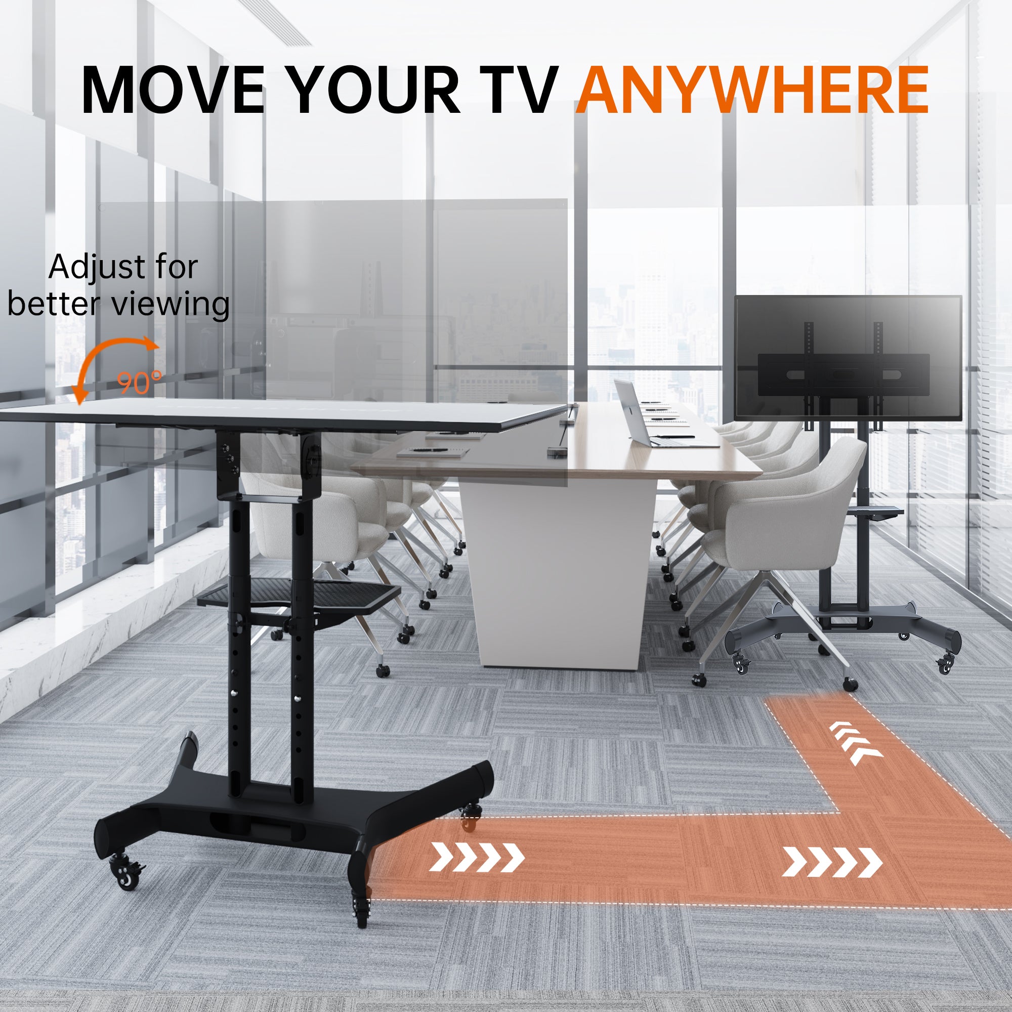 32–80 inch Universal Swivel TV Stand for for home sports and fitness
