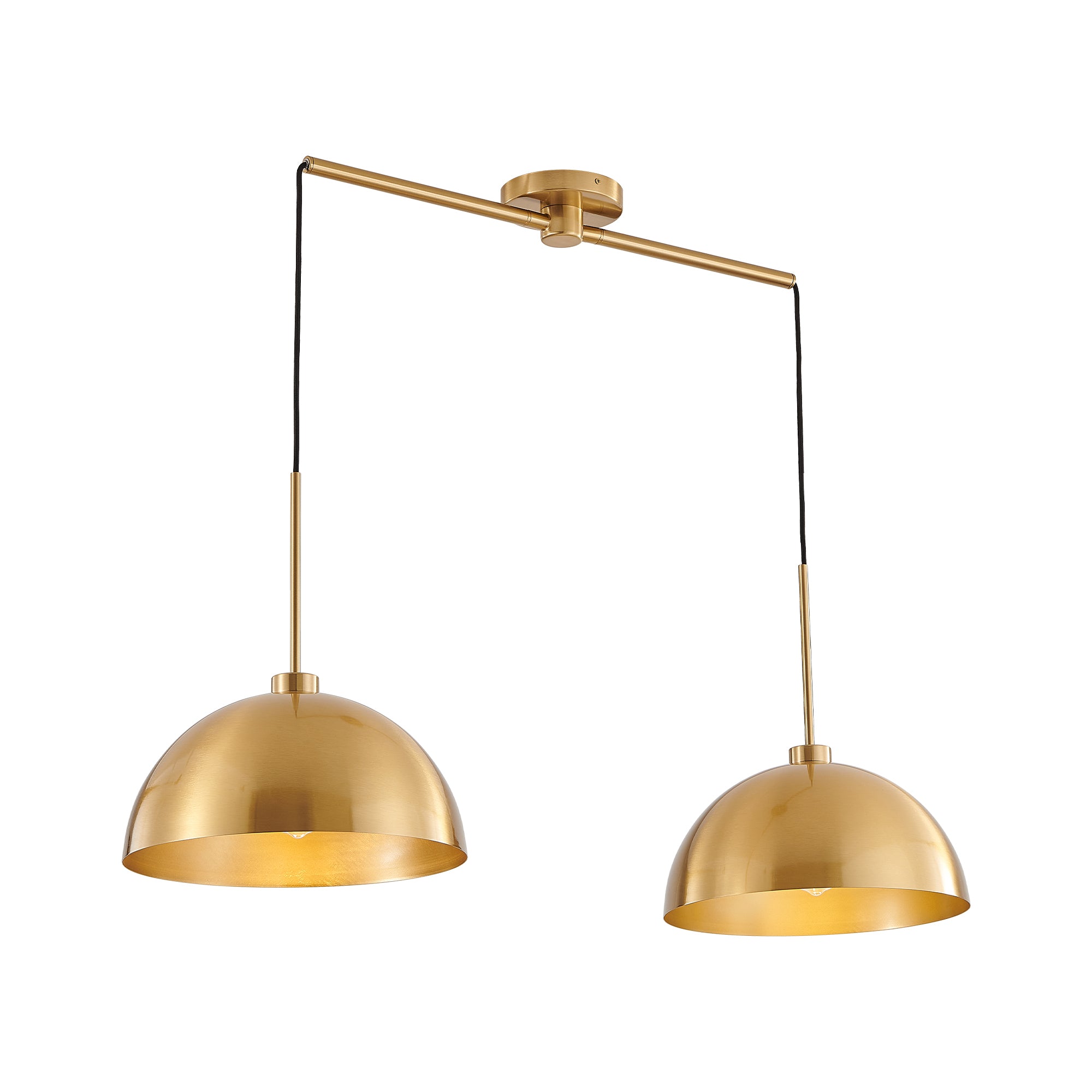 Industrial Iron Modern Copper Color Dining Room Double Pendant Light Hard-Wired