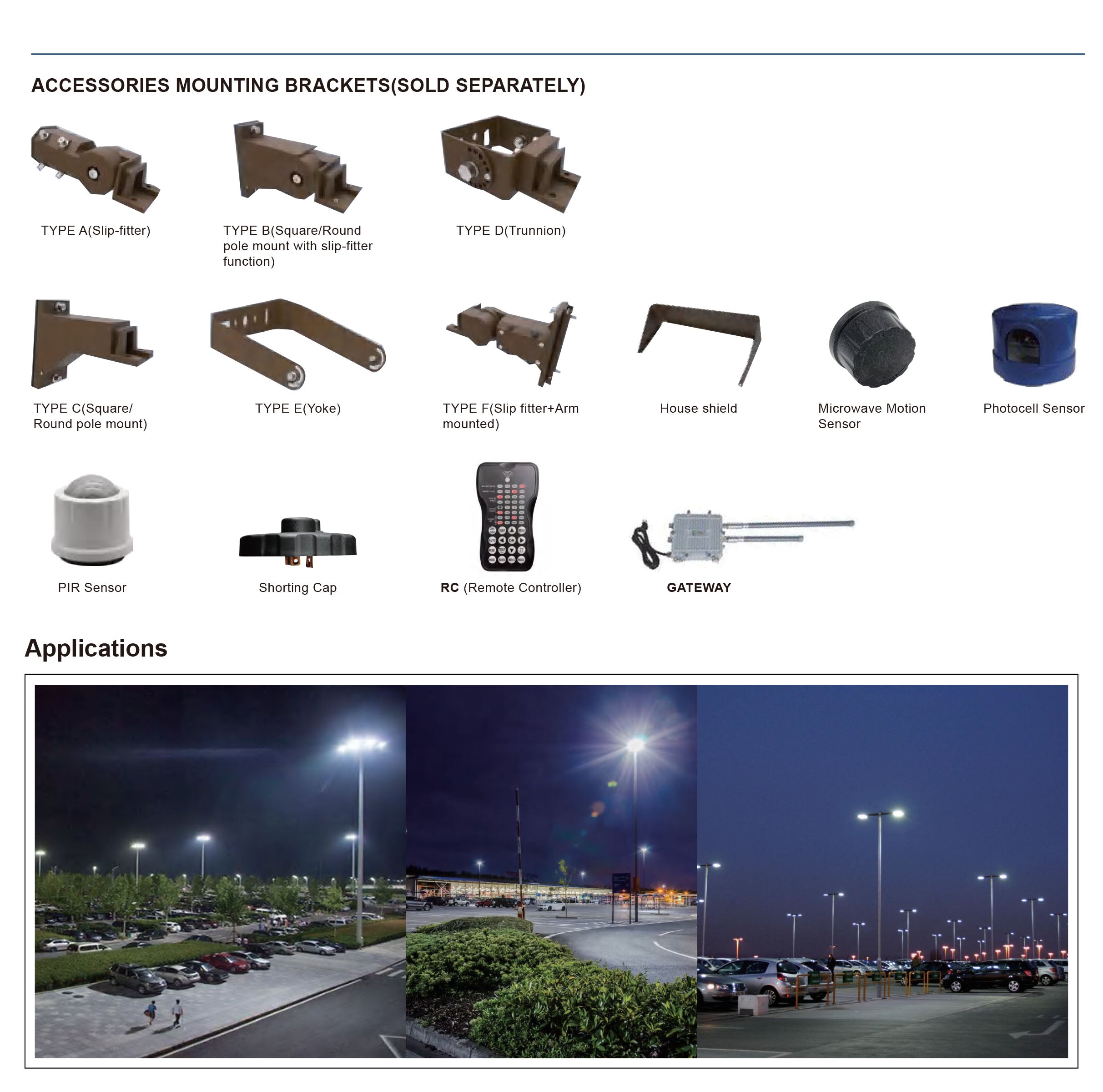 AR07 300W Tunable LED Area Light - High-Output Outdoor Lighting for Parking Lots & Commercial Areas