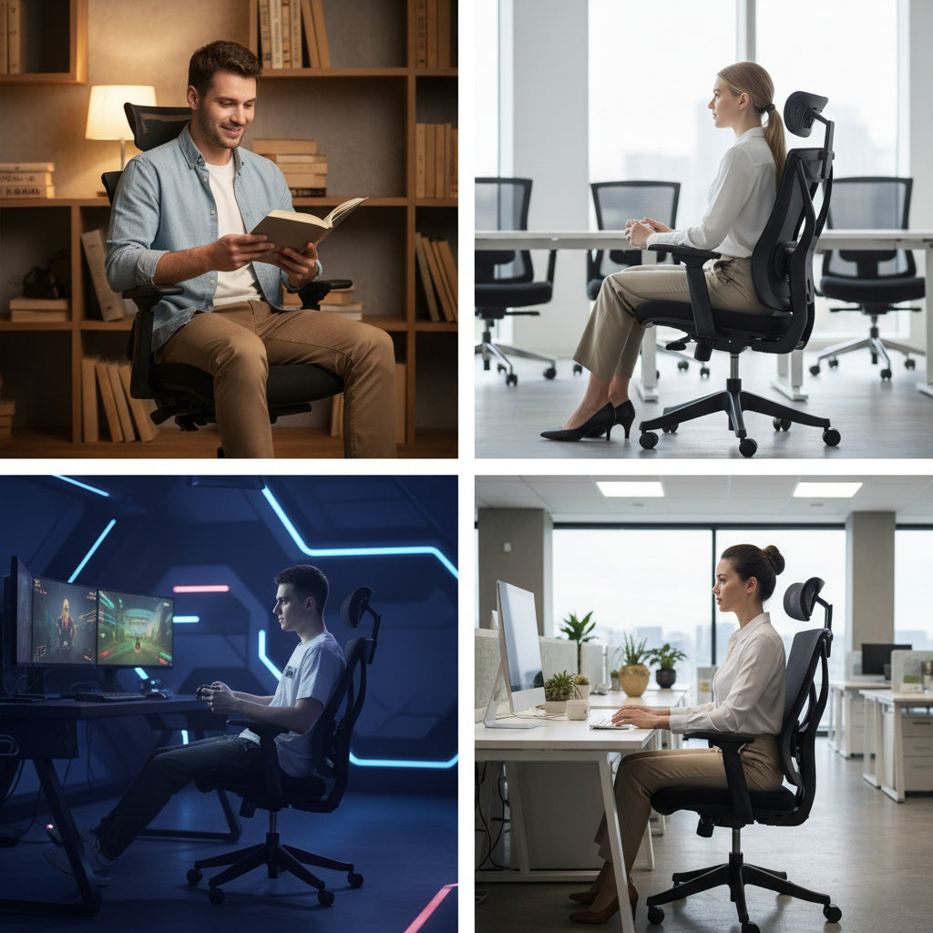Ergonomic Office Chair with Lumbar Support - Adjustable High Back Mesh Chair with 3D Armrests