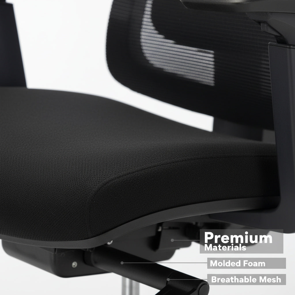 Ergonomic Office Chair with Lumbar Support - Adjustable High Back Mesh Chair with 3D Armrests