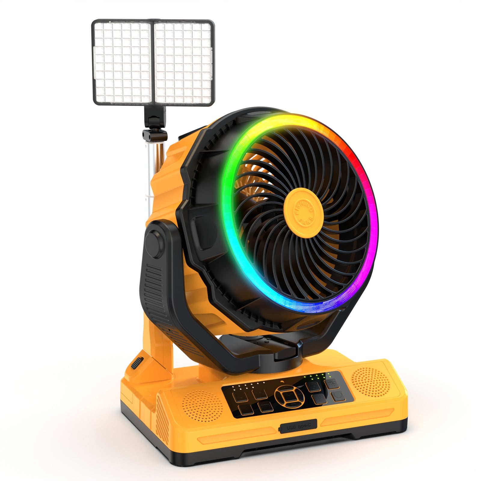 Rackora Pro F31 Rechargeable Fan 5-in-1 with Light, Speaker & Power Bank