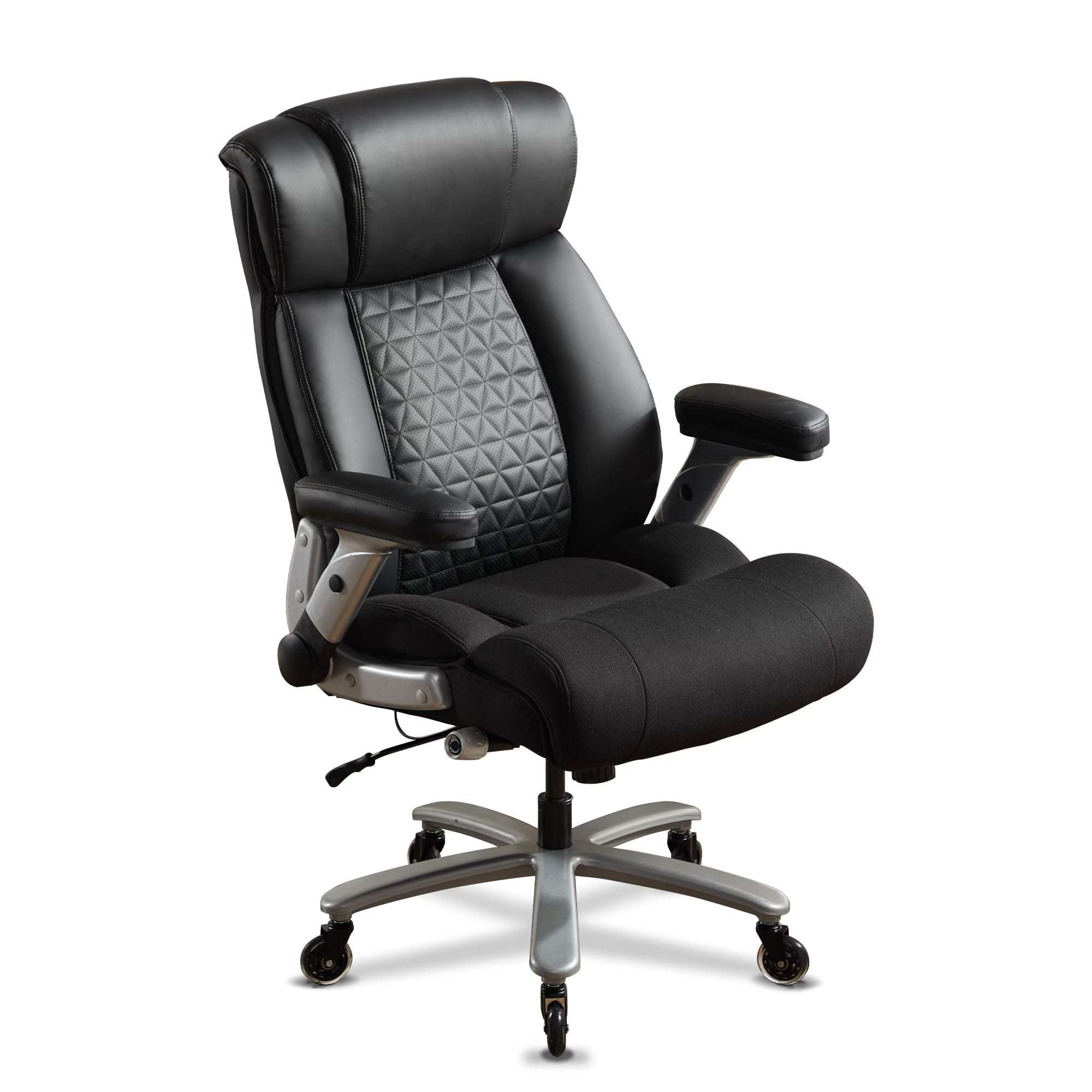 Heavy Duty Office Chair 500lbs - Big and Tall Ergonomic Executive Chair with Lumbar Support, Flip-Up Arms & Adjustable Height