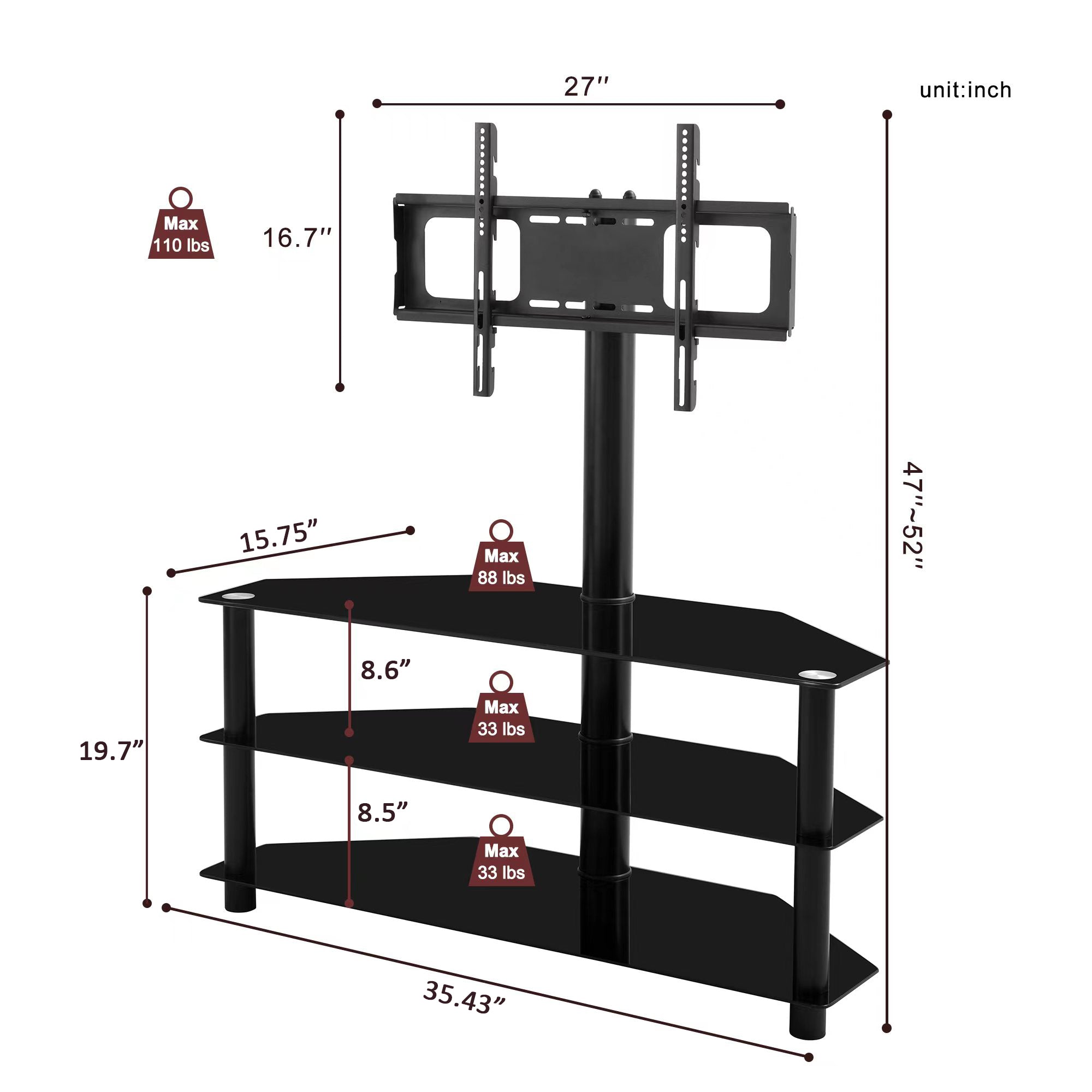 Large ATV900 TV Stand Entertainment Center