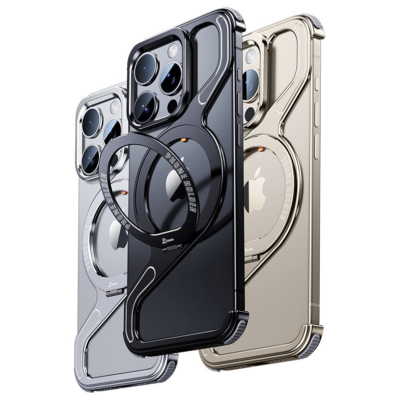 Z118 MagSafe Case: Z-Frame Metal Magnetic iPhone Case |120° Flip Stand