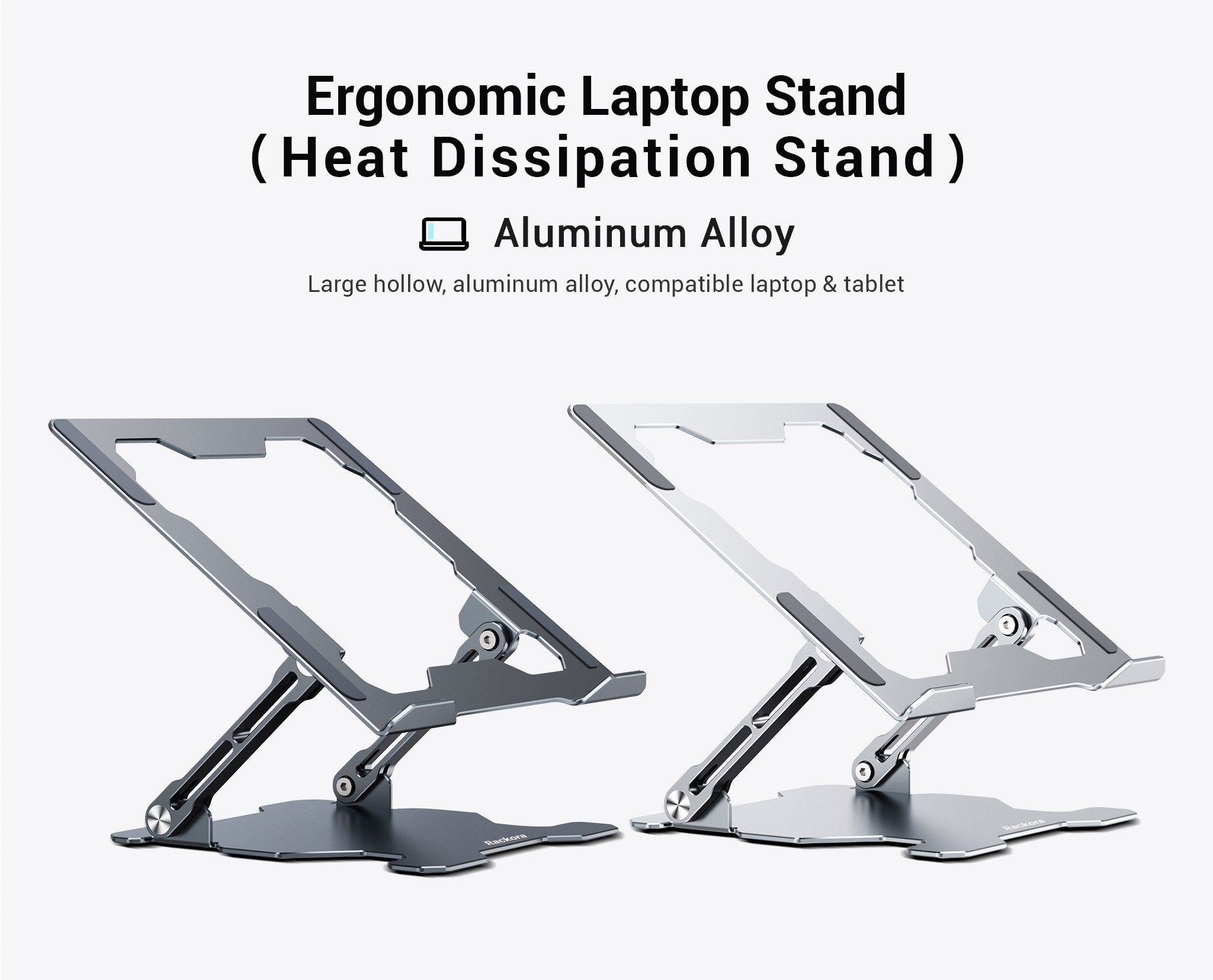 Rackora Ergo Laptop Stand Elite Edition - Premium Ergonomic Design (Universal Compatibility)